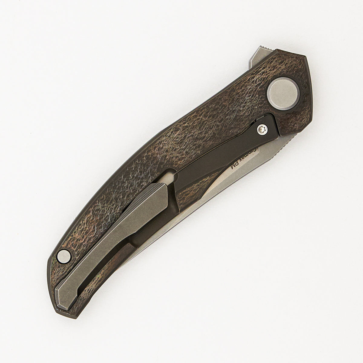 Sharknivco Finish Quantum "Avocado" - Titanium Handle - Cromax PM Blade - MRBS