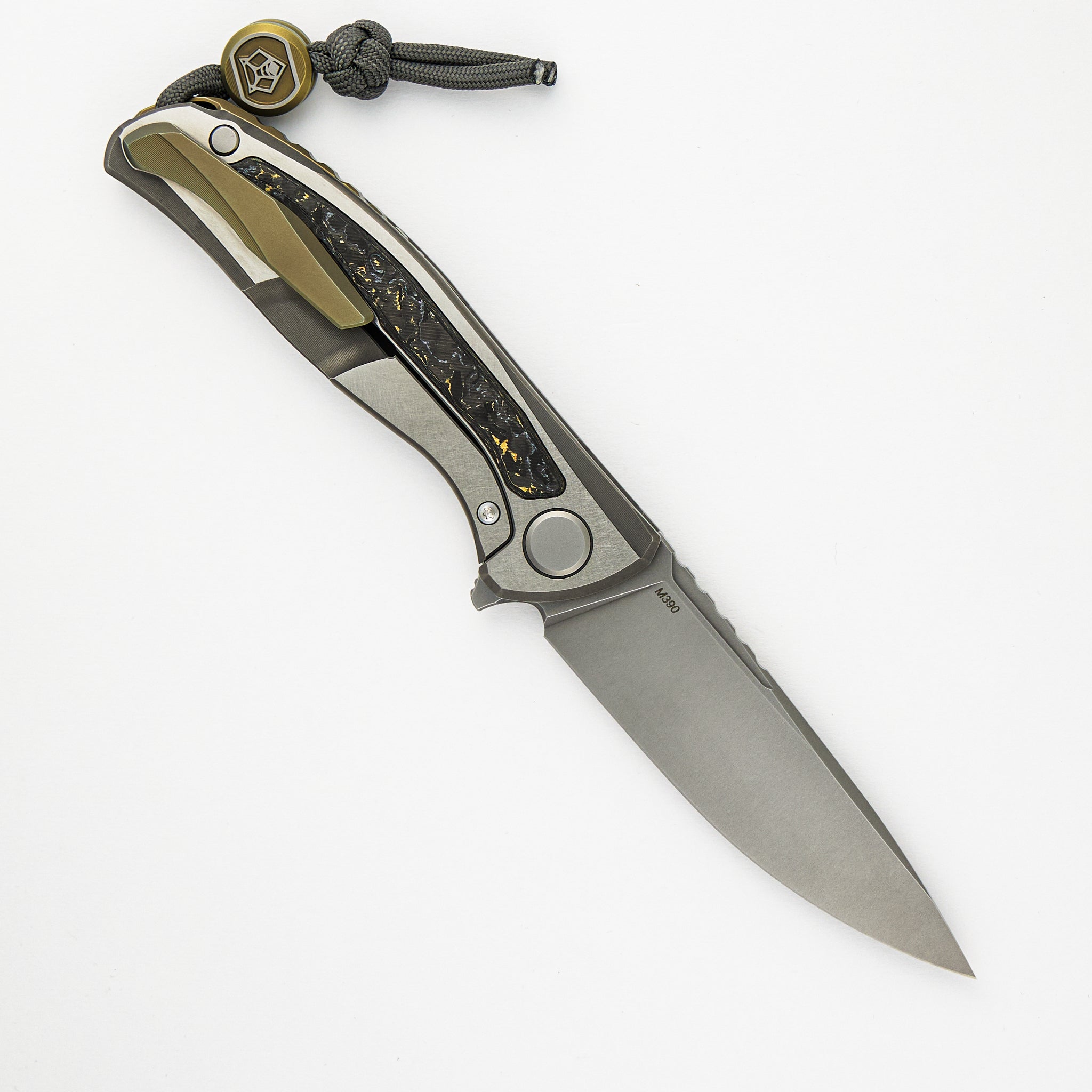 F95NL Gen. 5 - Blade Show Exclusive 2024 - M390 Blade - Titanium Handle - Golden Spark TechnoCarbo Inlays - MRBS - Completed