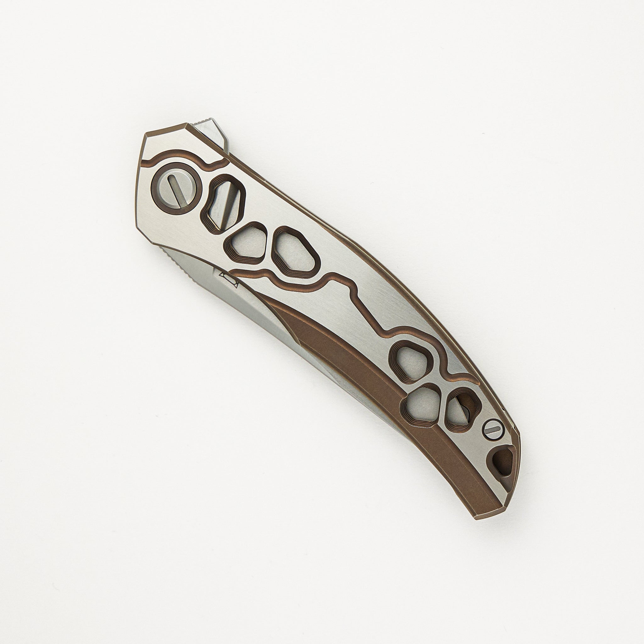 Shirogorov Knives / Alexey Konygin Quantum “Cybonic Plague” – Cromax PM Blade - Satin/Bronze – MRBS - Completed