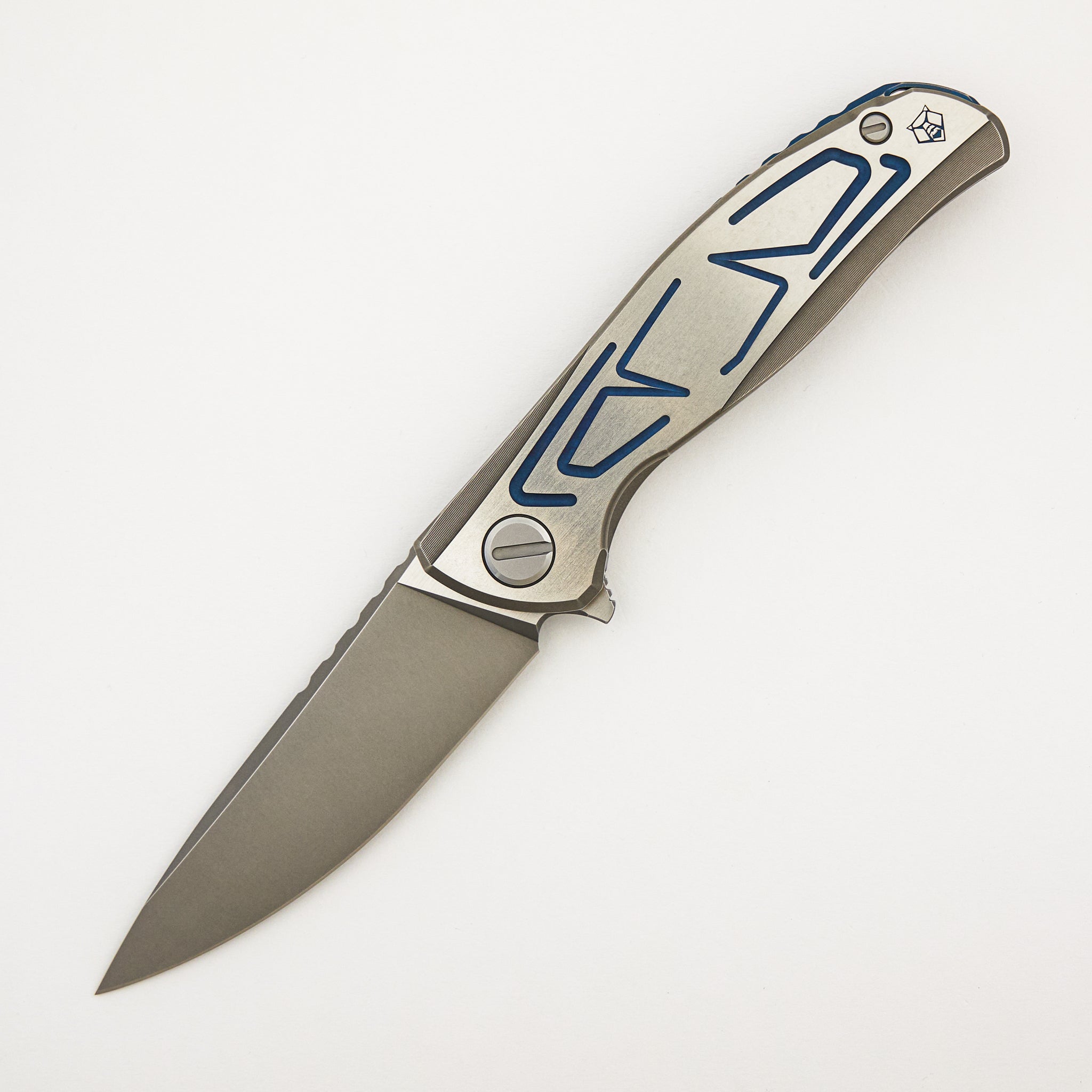 F95 Braces - S90V Blade - Titanium Handle - Blue Accents - Washers