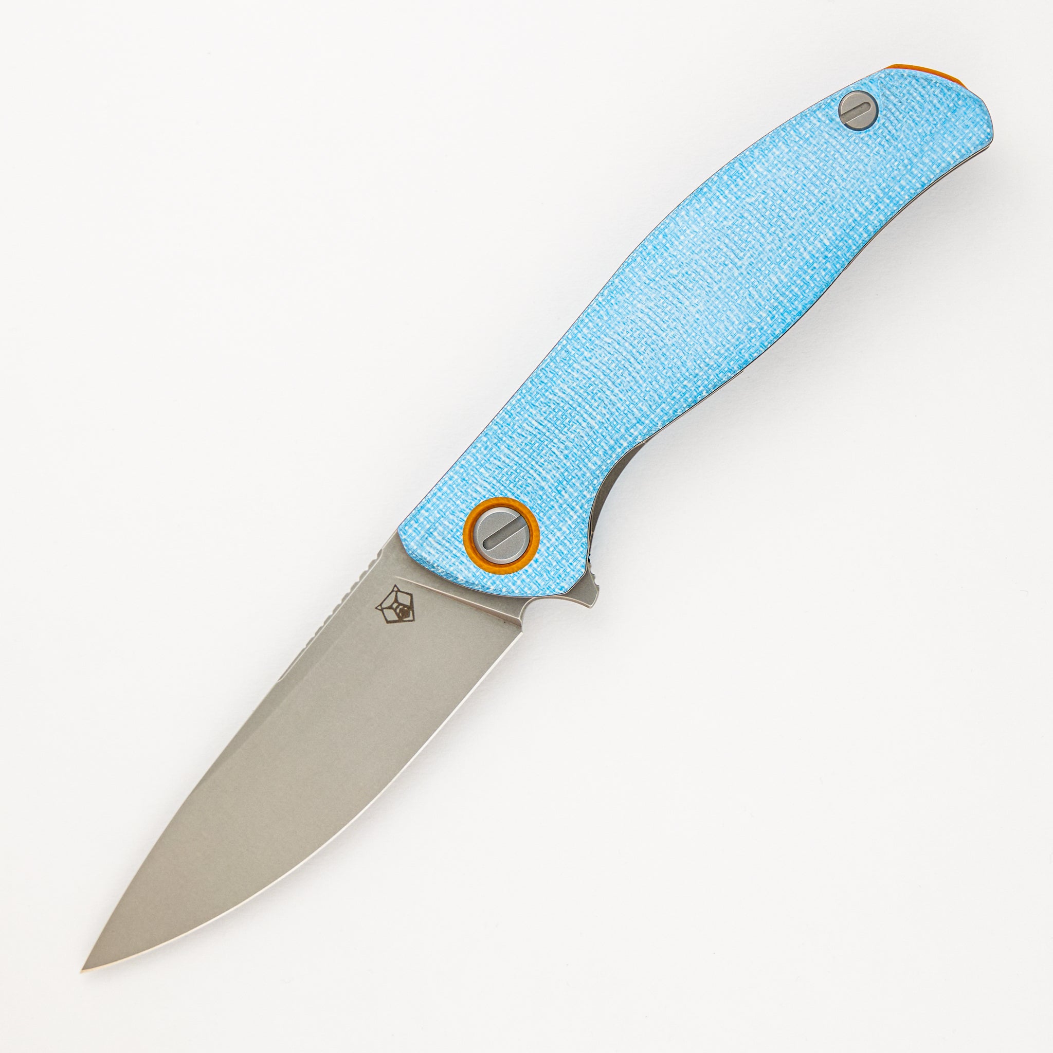 F3 - Elmax Blade - Blue Micarta W/ Orange G10 Accents - MRBS