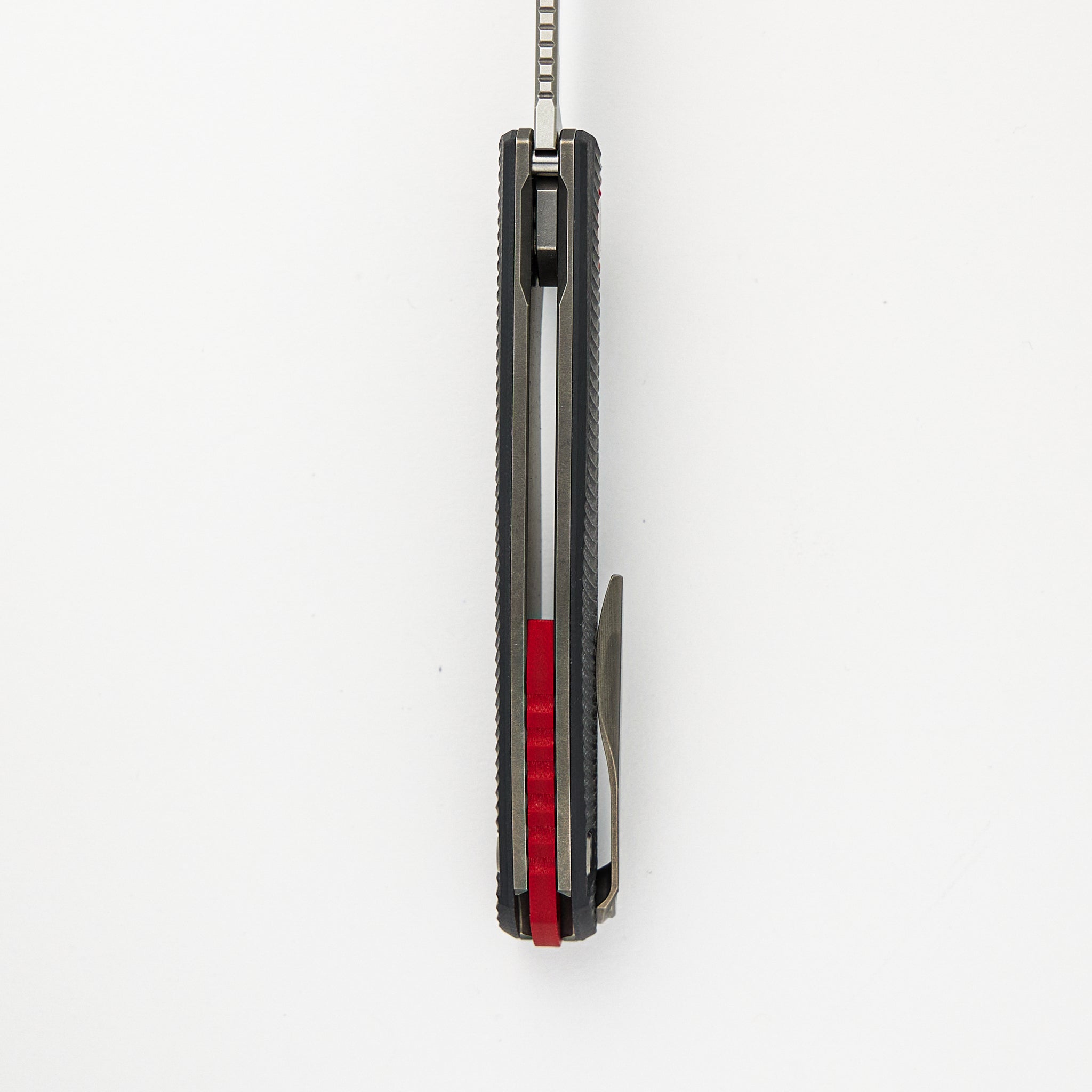 F3 – ELMAX BLADE – GRAY G10 HANDLE W/ RED ACCENTS – MRBS