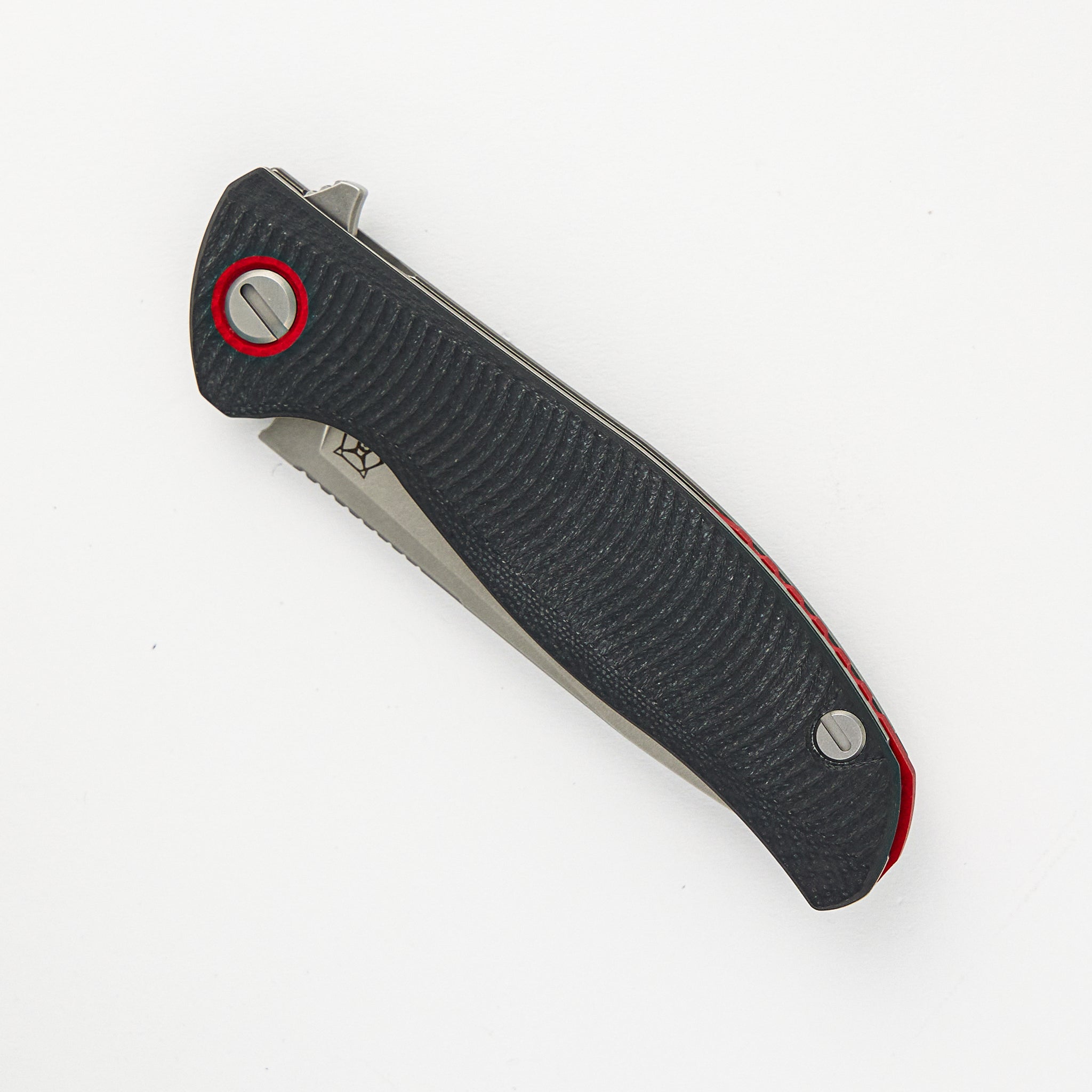 F3 – ELMAX BLADE – GRAY G10 HANDLE W/ RED ACCENTS – MRBS