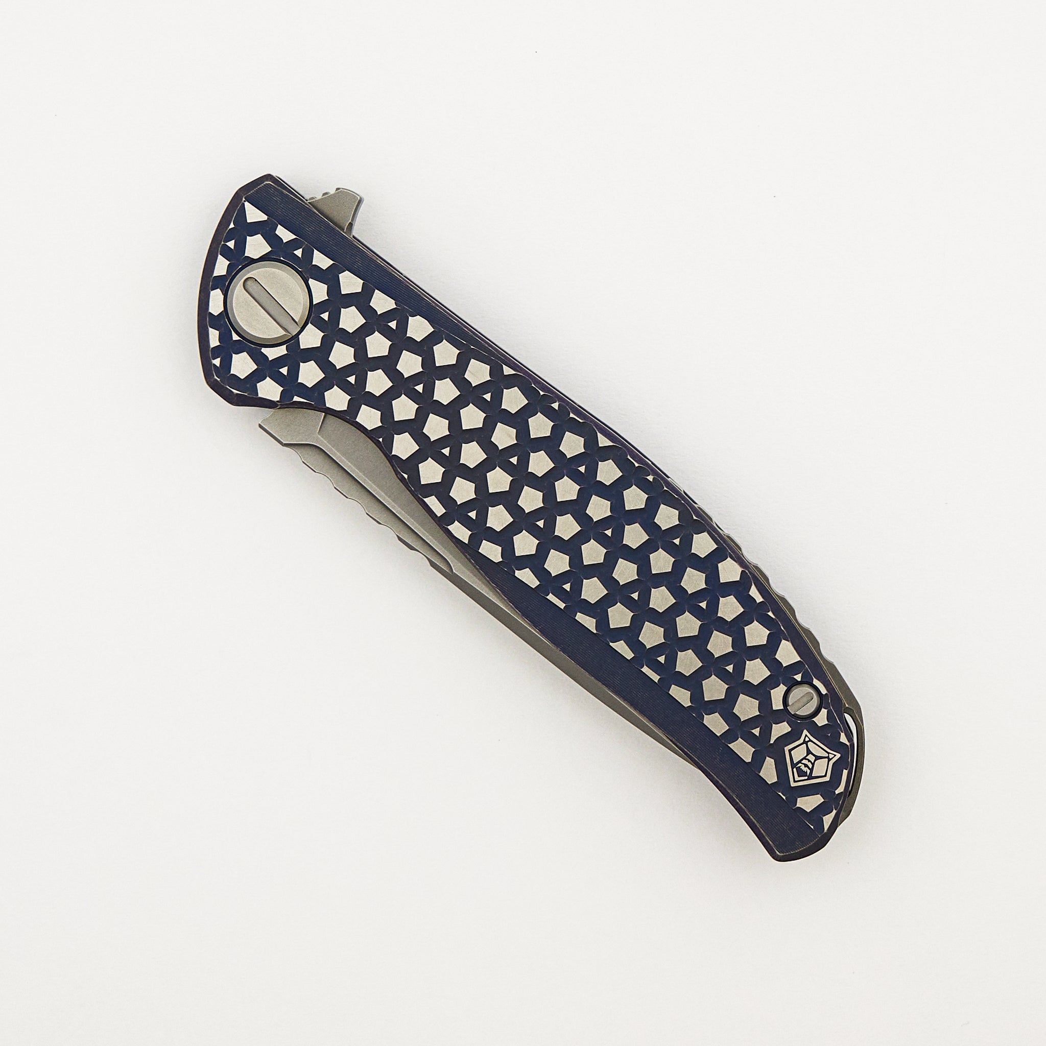 F95 Bear Pattern - Purple Titanium Handle - M390 Blade - MRBS