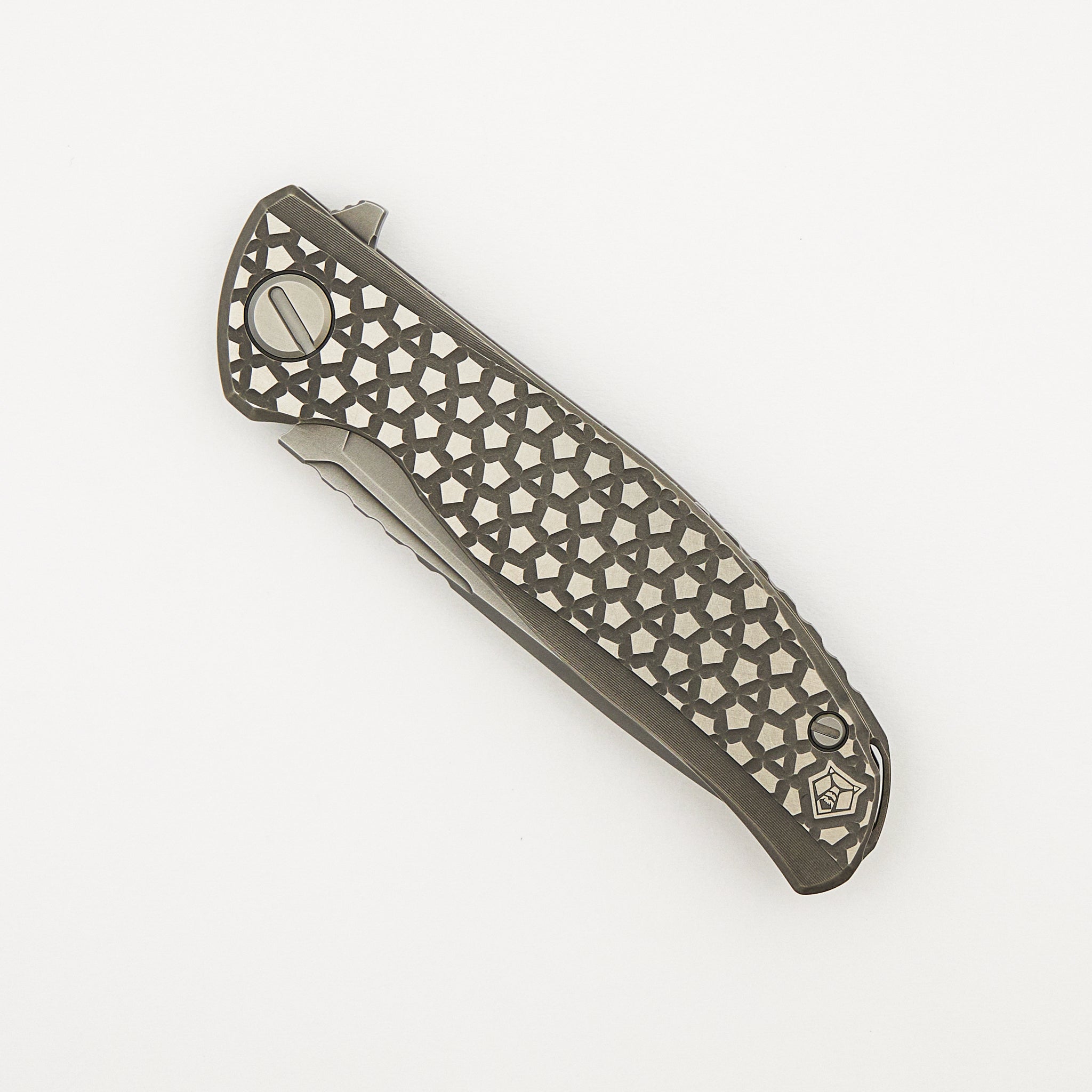 F95 Bear Pattern - Titanium Handle - M390 Blade - MRBS