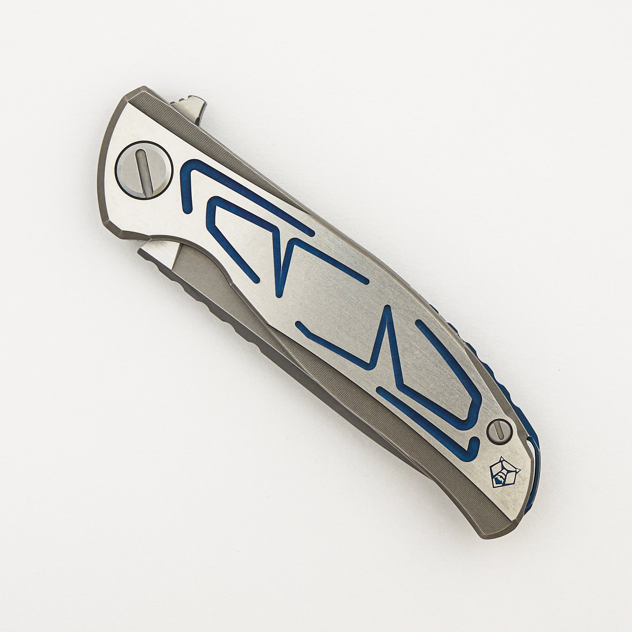 F95 Braces - S90V Blade - Titanium Handle - Blue Accents - Washers