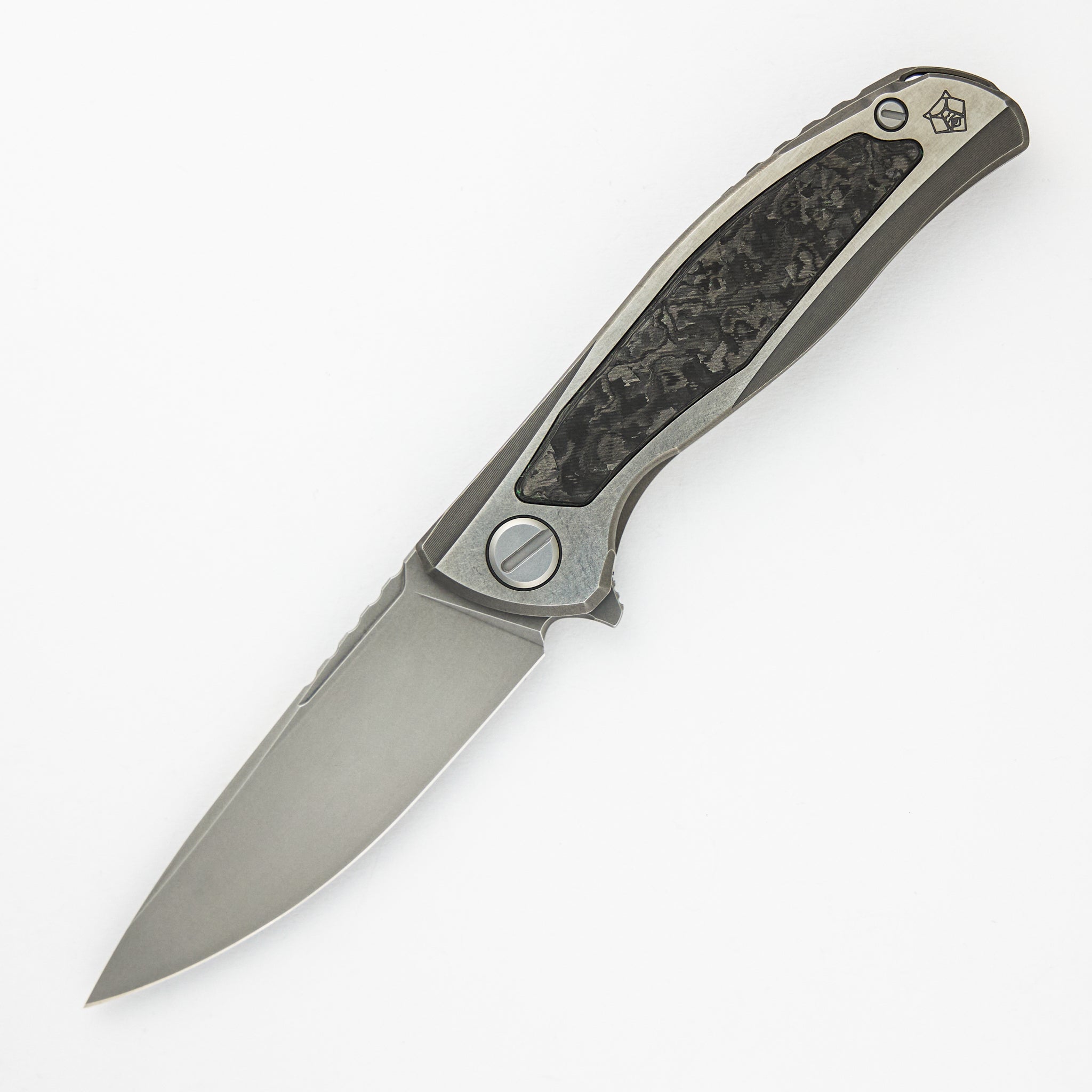 Shirogorov F95NL Gen. 5 - M390 Blade - Titanium Handle - Black TechnoCarbo Inlays - MRBS