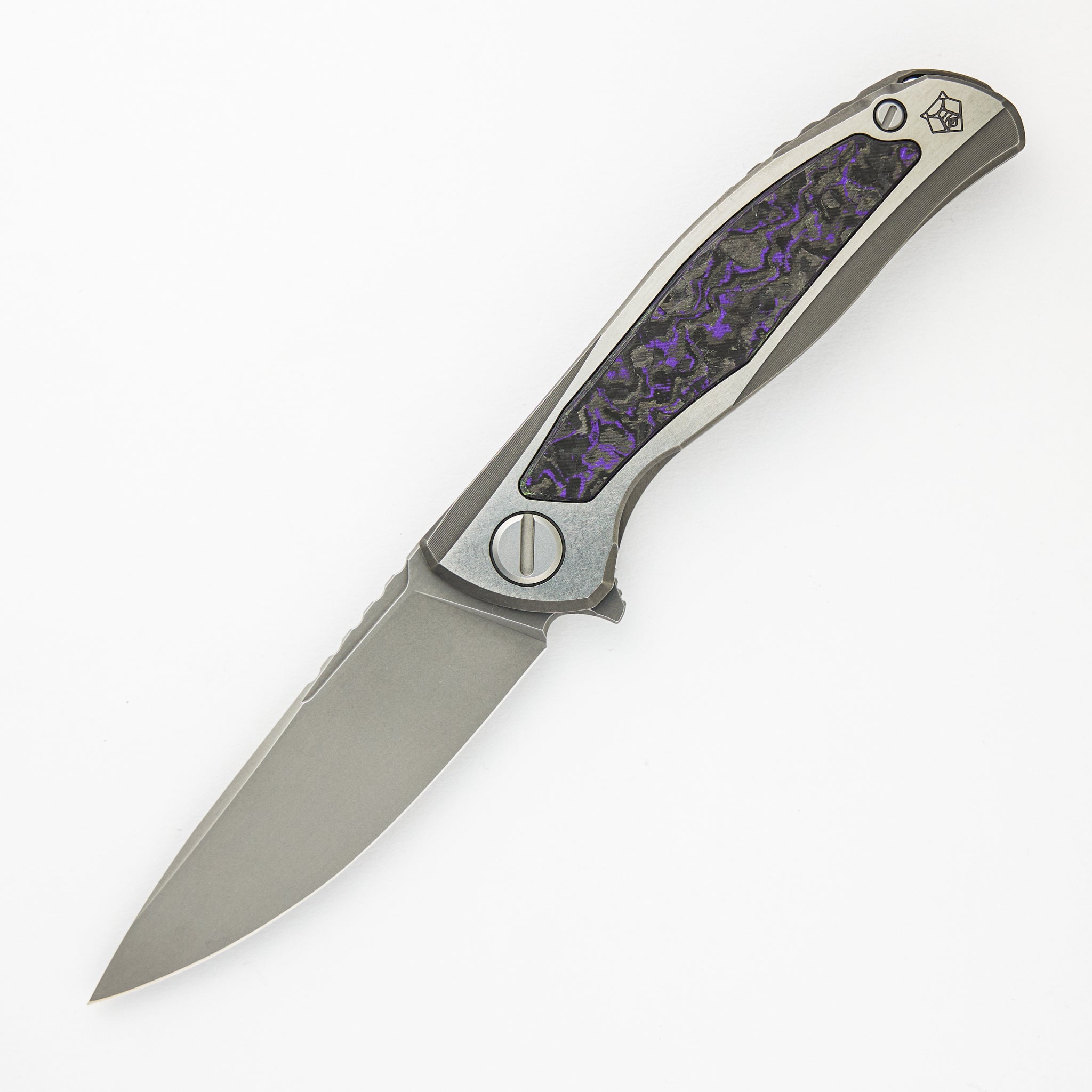 Shirogorov F95NL Gen. 5 - M390 Blade - Titanium Handle - Purple TechnoCarbo Inlays - MRBS