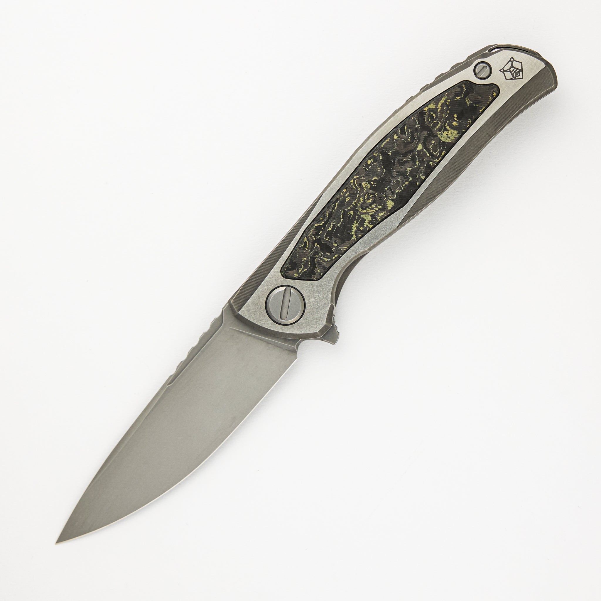 Shirogorov F95NL Gen. 5 - M390 Blade - Titanium Handle - Olive TechnoCarbo Inlays - MRBS