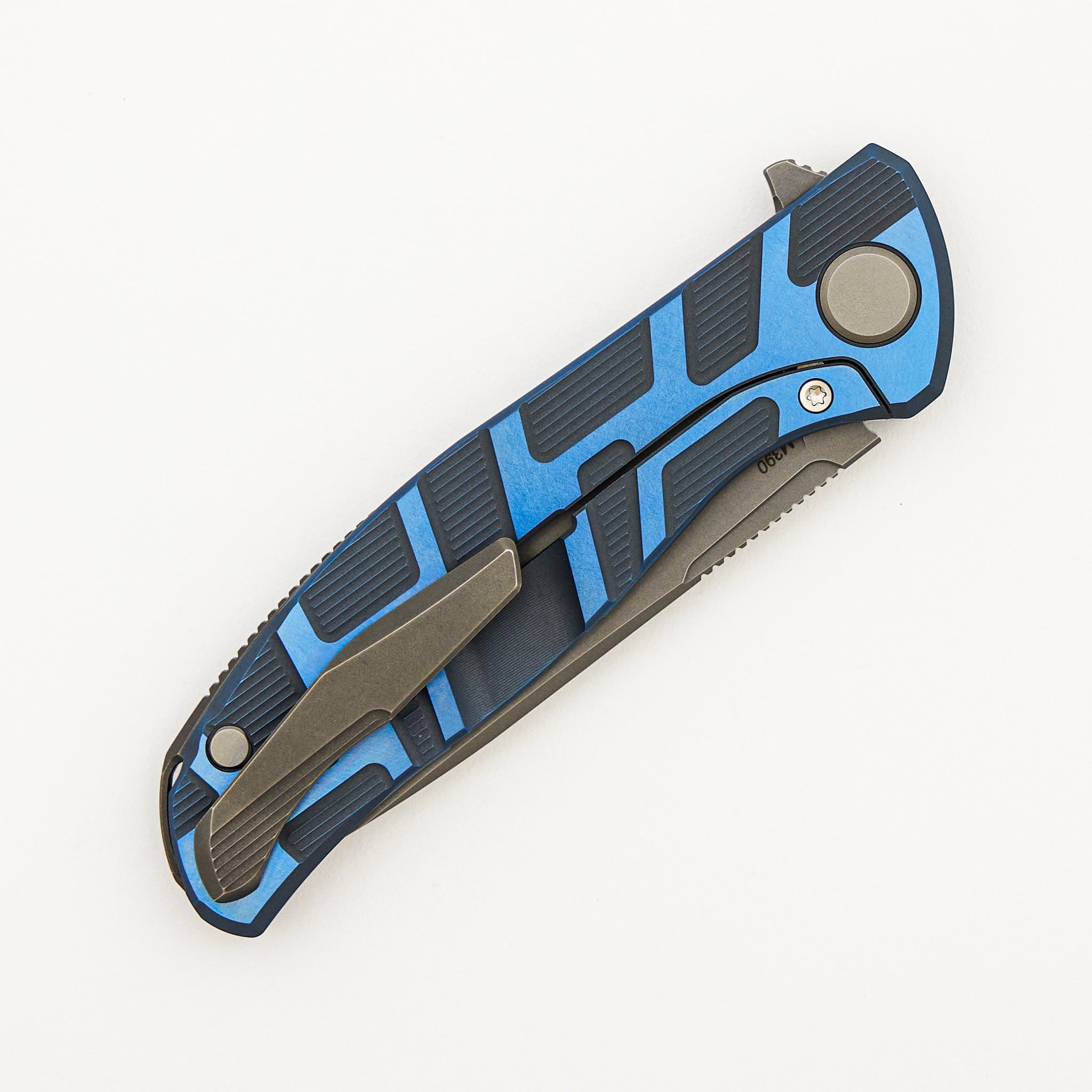 F95 T Pattern Gen. 4 - Blue Titanium Handle - M390 Blade - MRBS