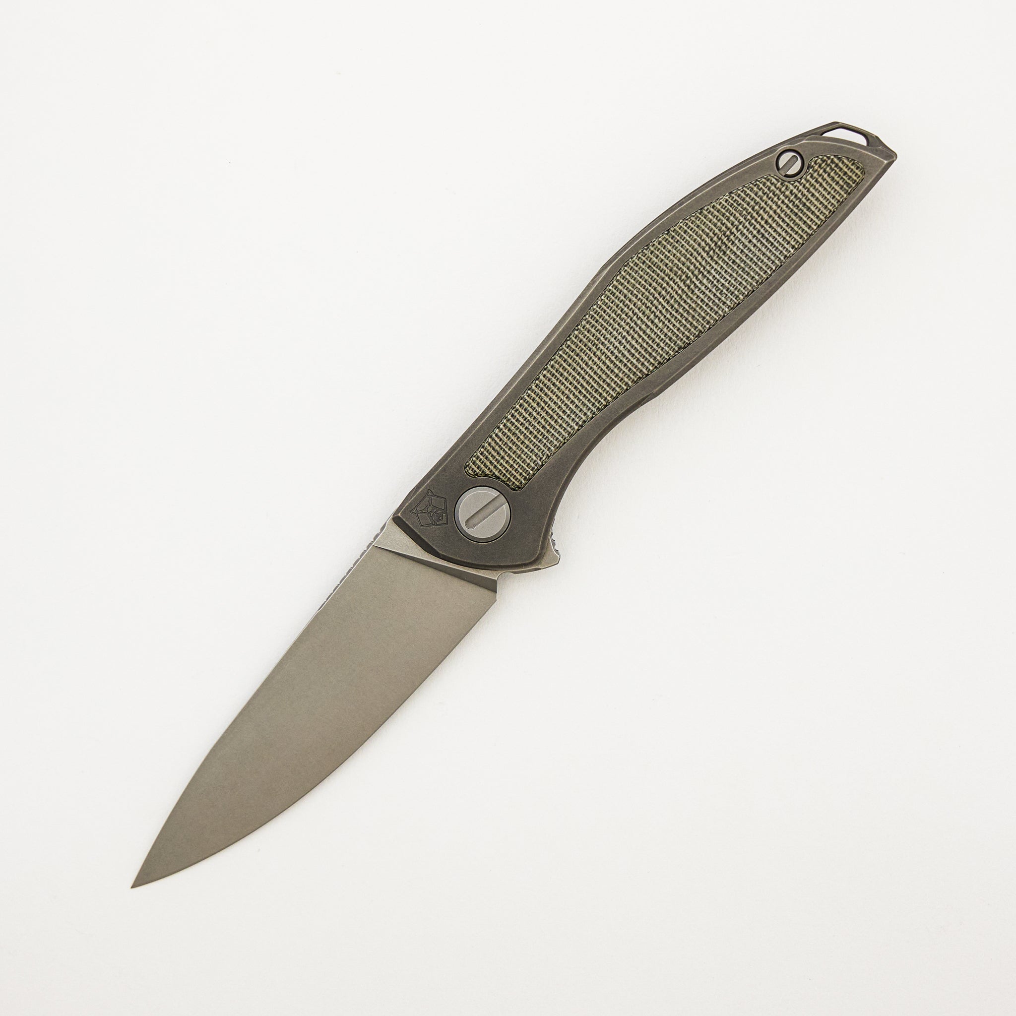 NeOn NL - Elmax Blade - Titanium/Green Canvas Micarta Handle - MRBS