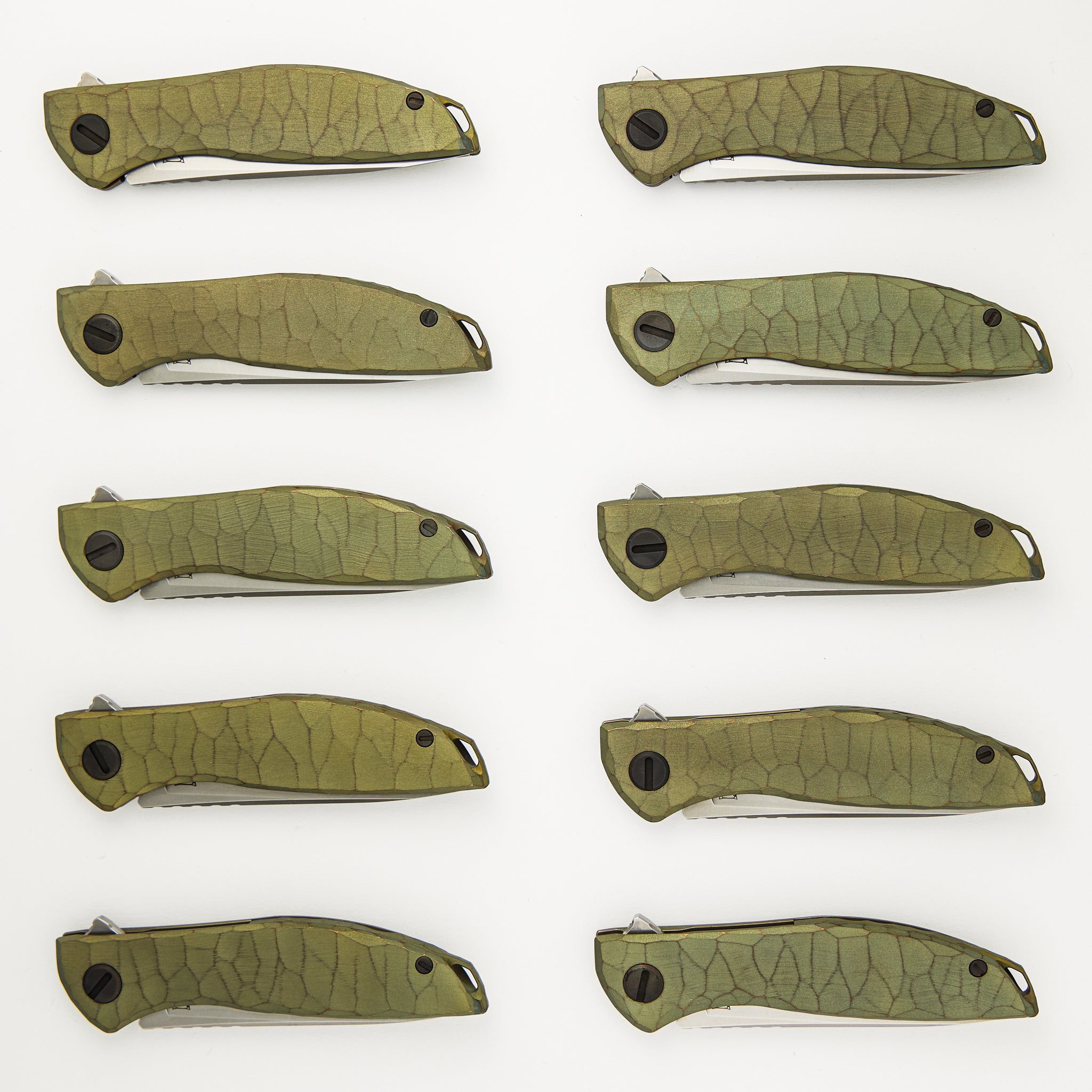 Shirogorov Knives / Rip Knives NeOn “Green Machine” – M390 Blade – MRBS - Completed