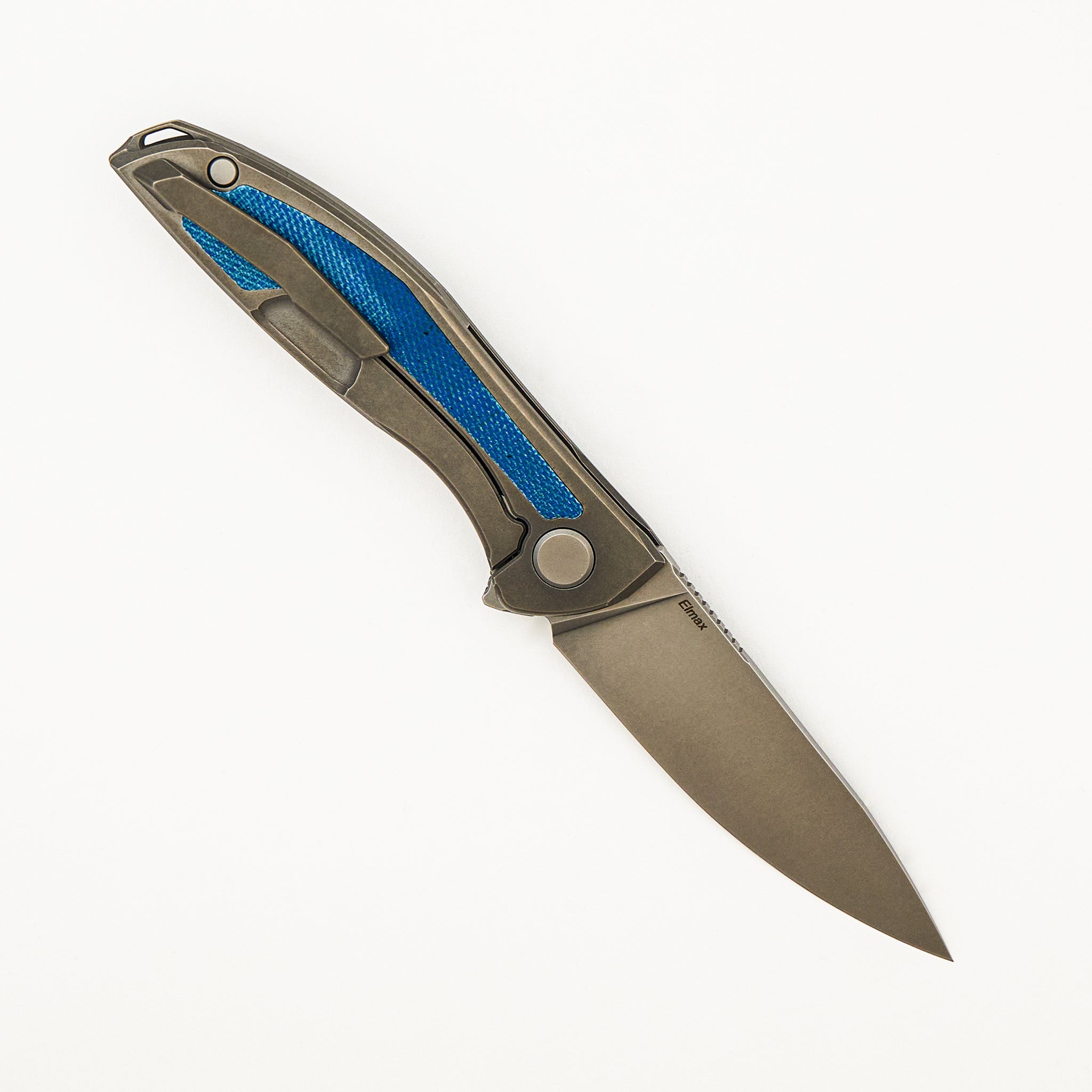 NeOn NL - Elmax Blade - Titanium/Blue Canvas Micarta Handle - MRBS