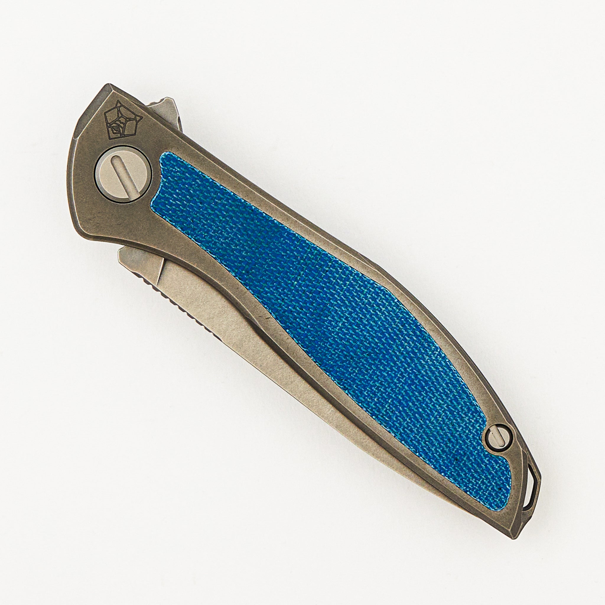 NeOn NL - Elmax Blade - Titanium/Blue Canvas Micarta Handle - MRBS