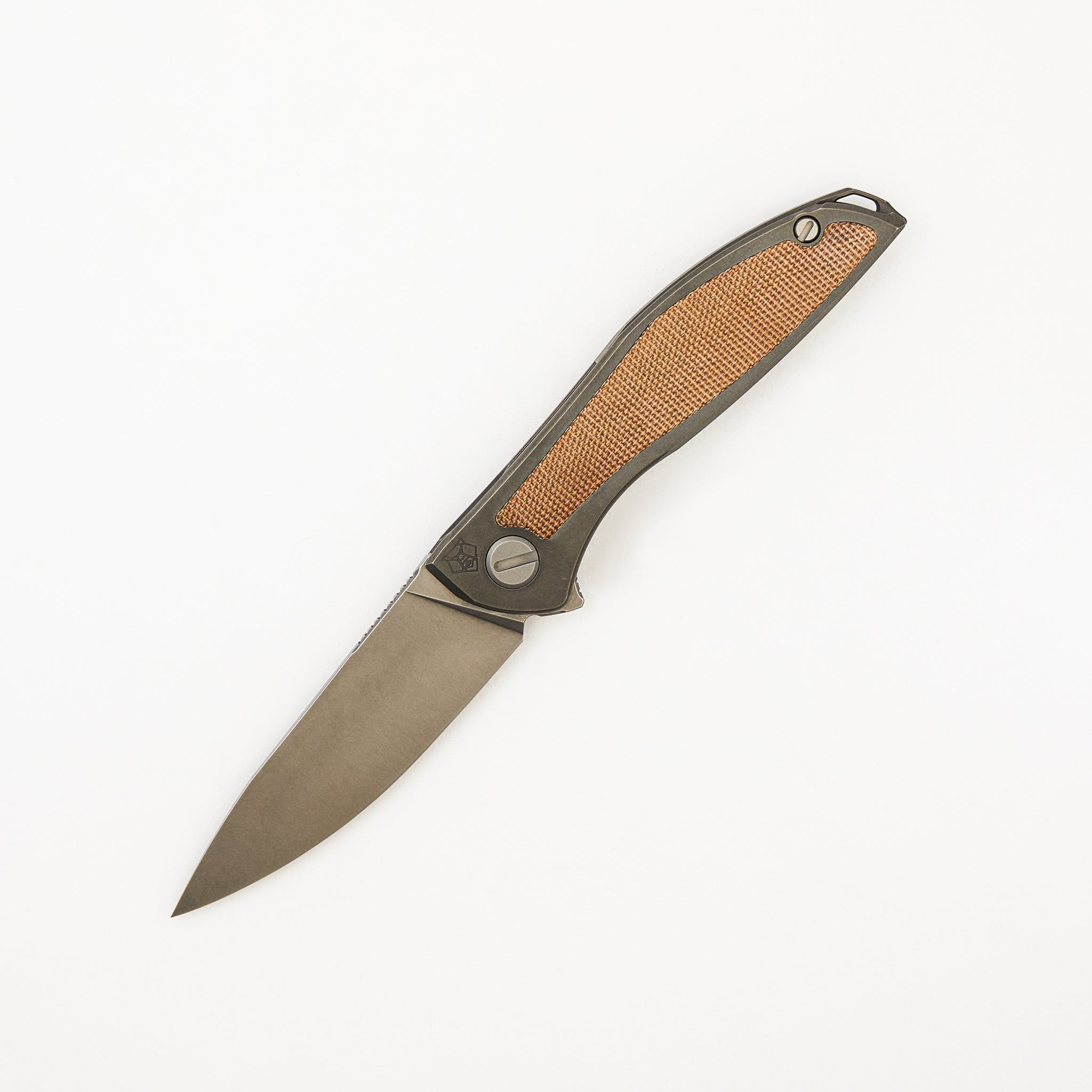 NeOn NL - Elmax Blade - Titanium/Natural Canvas Micarta Handle - MRBS