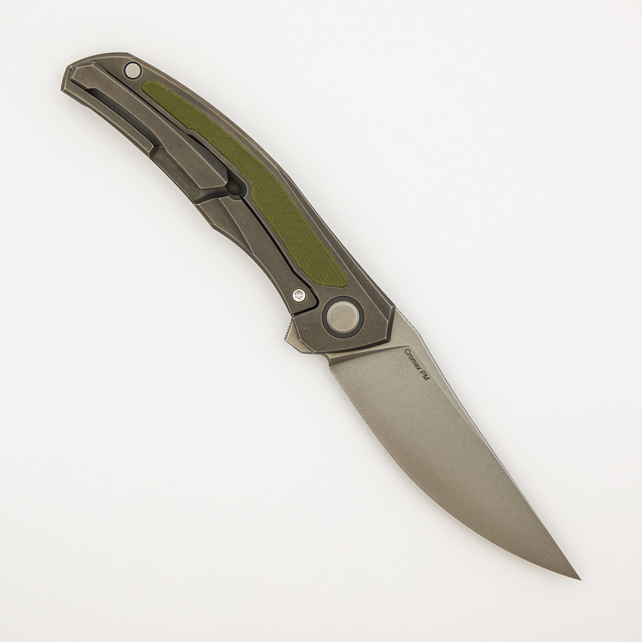 Ursus Quantum - Cromax PM Blade - Titanium Handle - Green G10 Inlay - MRBS