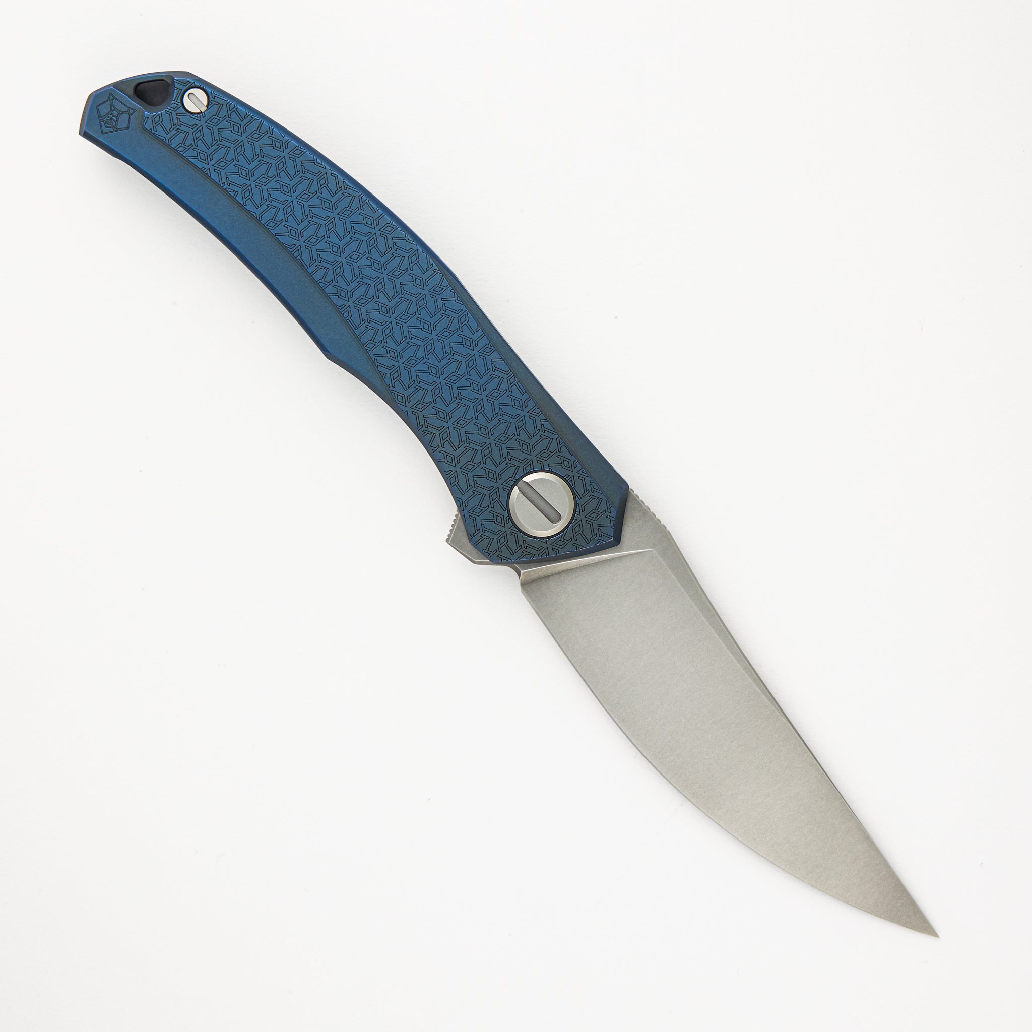 Shirogorov Quantum R1P Lefty – Blue Titanium Handle – Cromax PM – MRBS