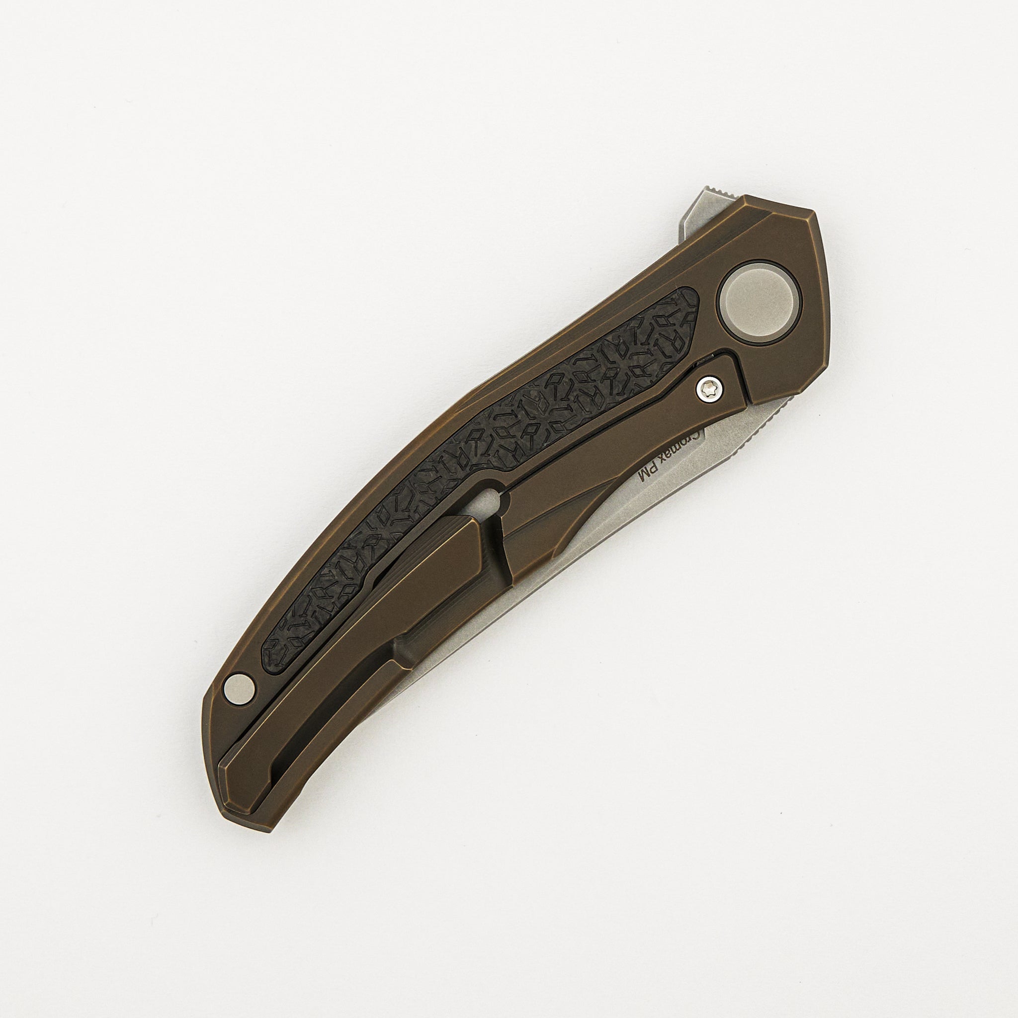"R1 Edition" Ursus Quantum NL - Cromax PM Blade - Bronze Titanium Handle - R1 Pattern Carbon Fiber Inlay - MRBS