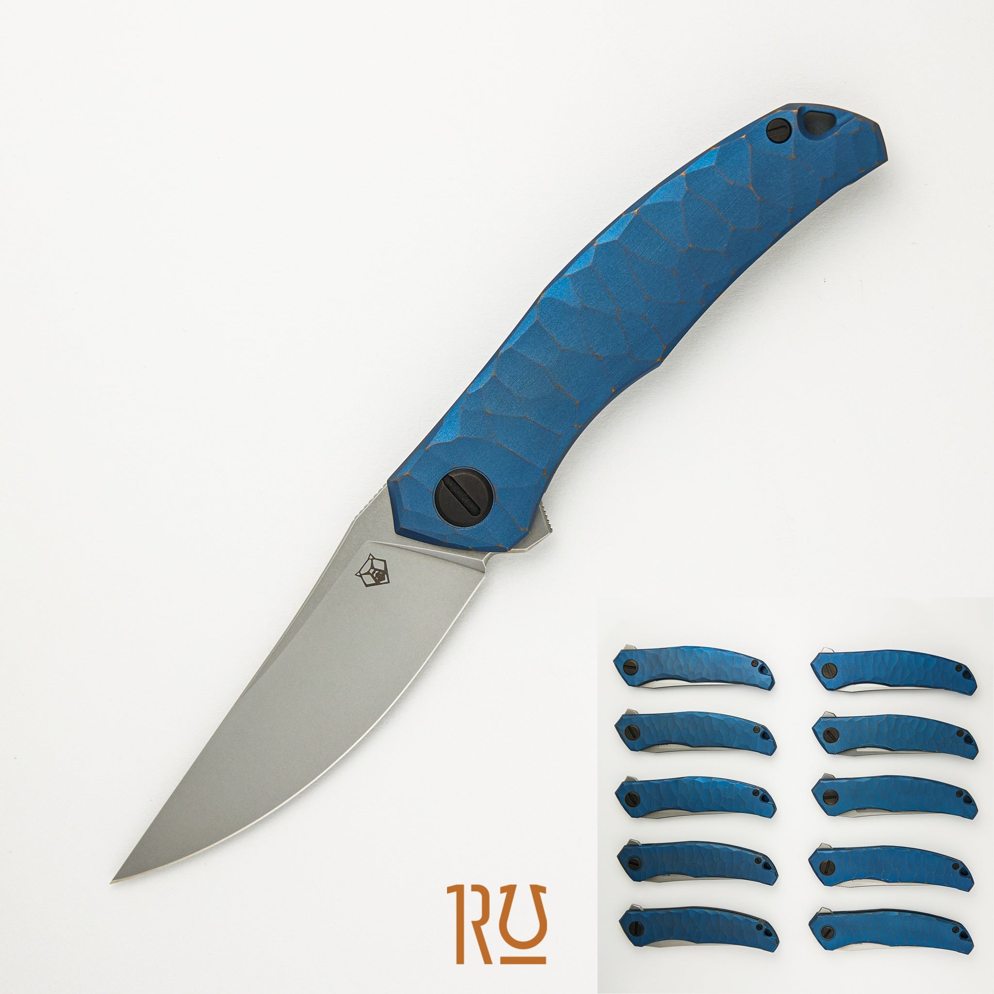 Shirogorov Knives / Rip Knives Quantum “Blue Machine” – Cromax PM Blade – MRBS - Completed