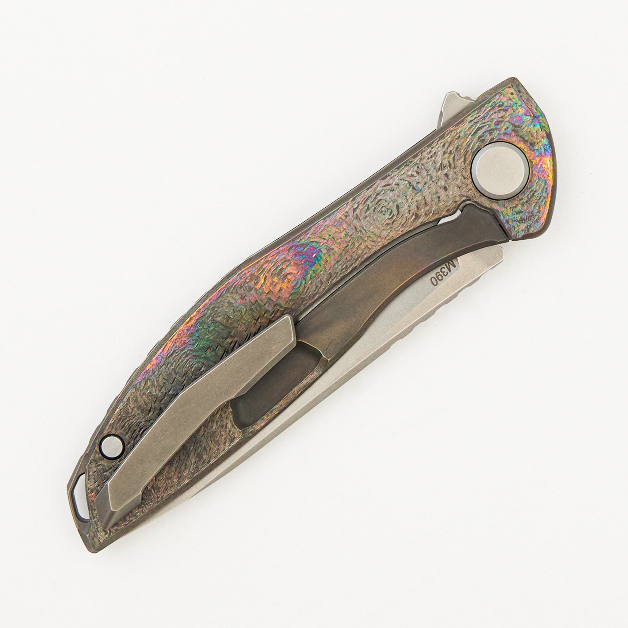 Sharknivco Finish NeOn "Avocado" - Titanium Handle - M390 Blade - MRBS - Completed
