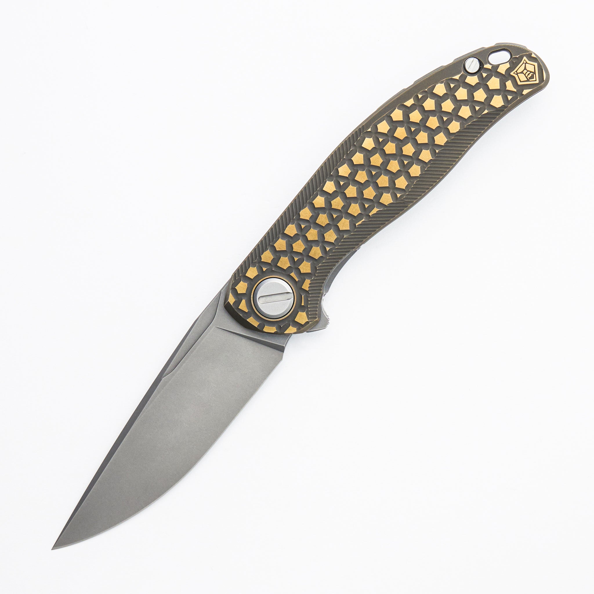 Stellar Bear Pattern – Bronze Titanium Handle – M390 Blade – MRBS
