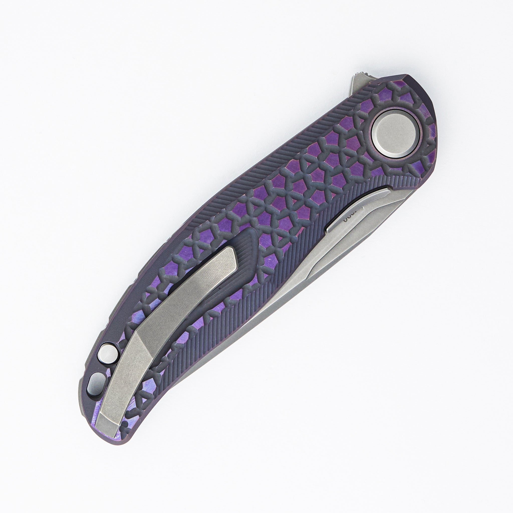 Stellar Bear Pattern – Purple Titanium Handle – M390 Blade – MRBS