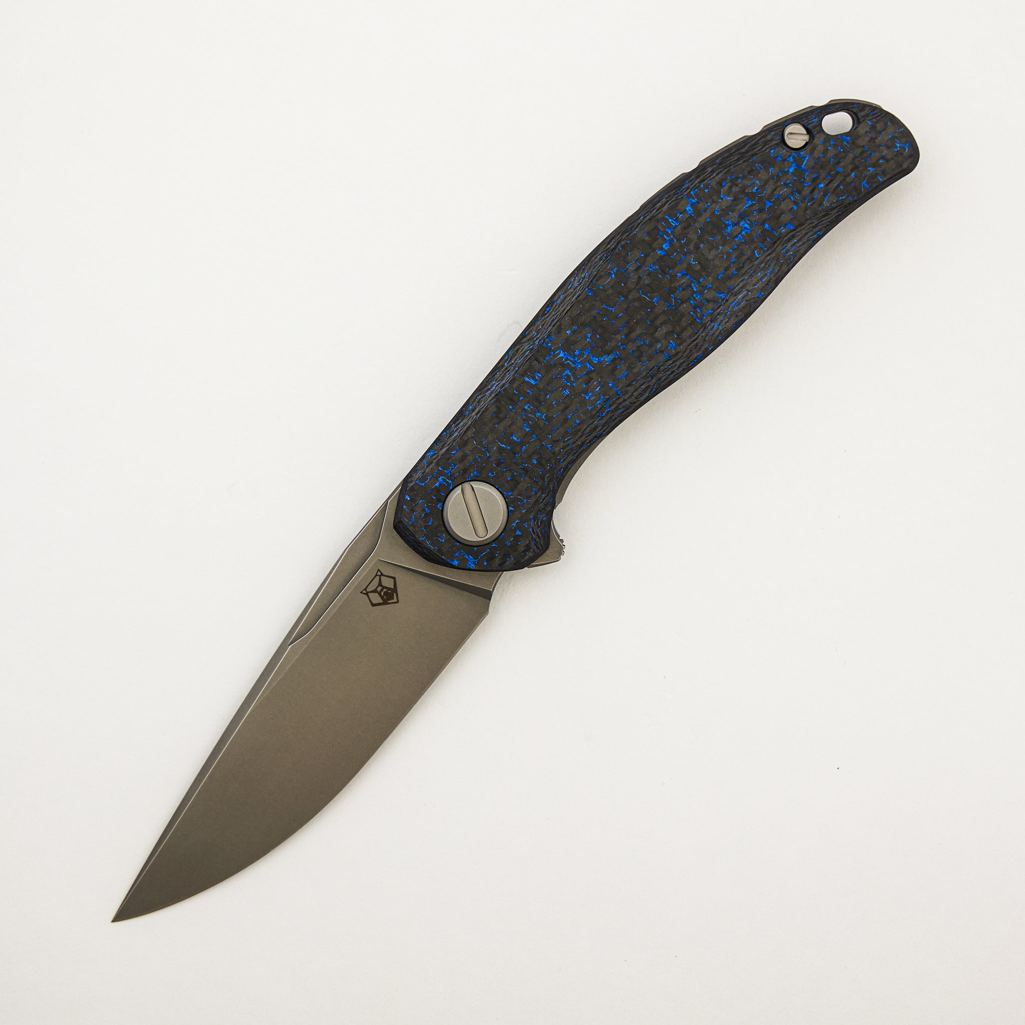Stellar CF – Blue Carbon Fiber Handle – M390 Blade – MRBS