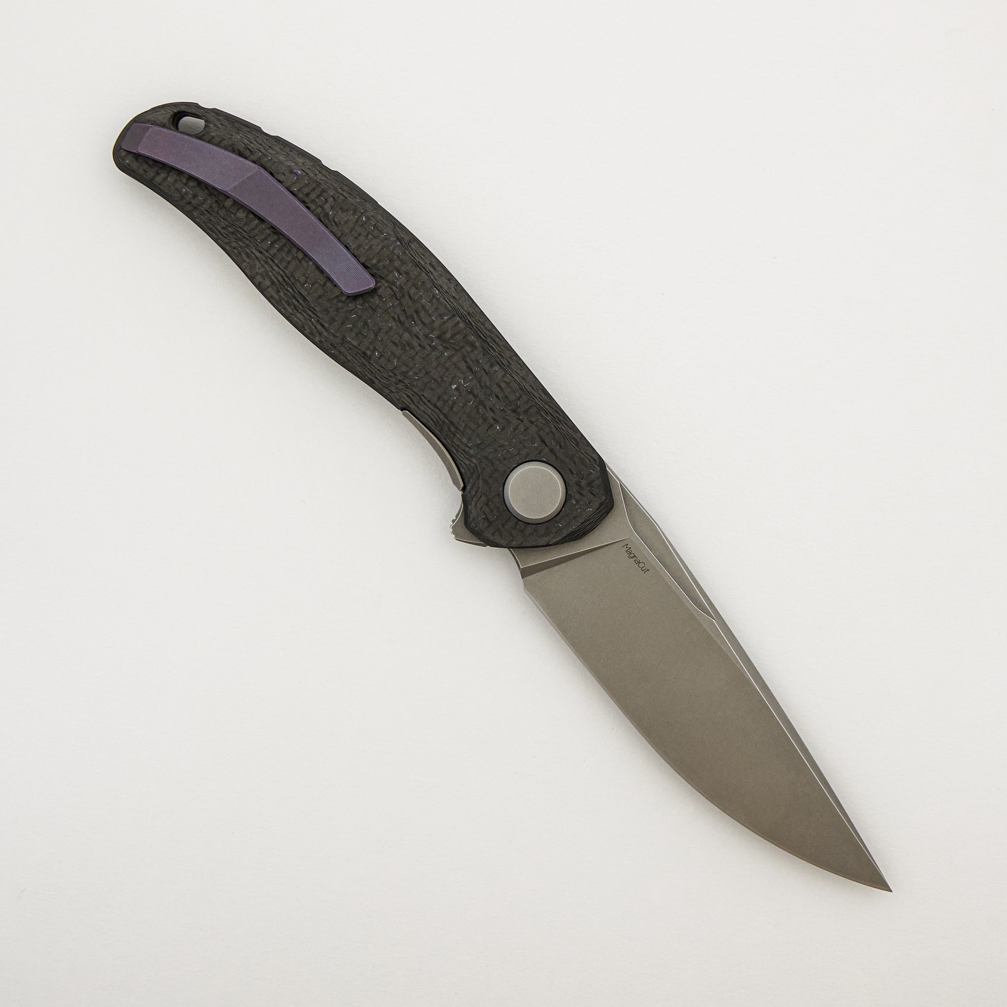 Stellar CF First Production – Purple Carbon Fiber Handle – MagnaCut Blade – MRBS
