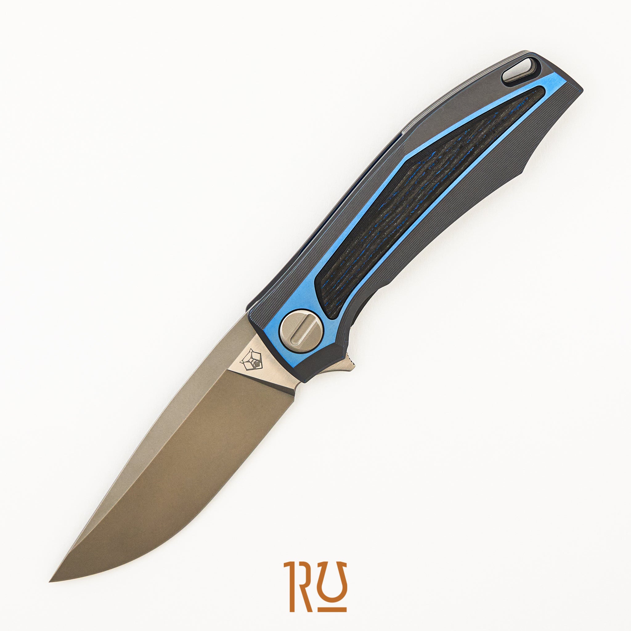 Stormy KMP (RKMP) - S90V Blade - Titanium/Wind & Rain CarboTi Handle - SRRBS (Charles Marlowe Design)