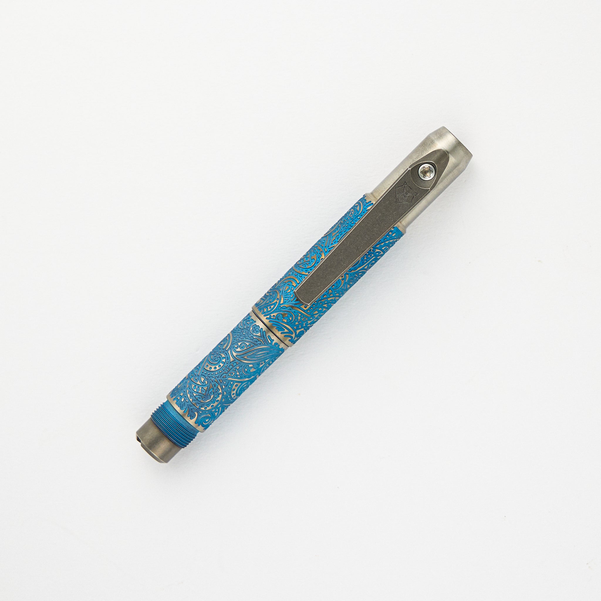 Ti2 Design Collaboration Titanium Pivot Tool Pen - Paisley Engraved
