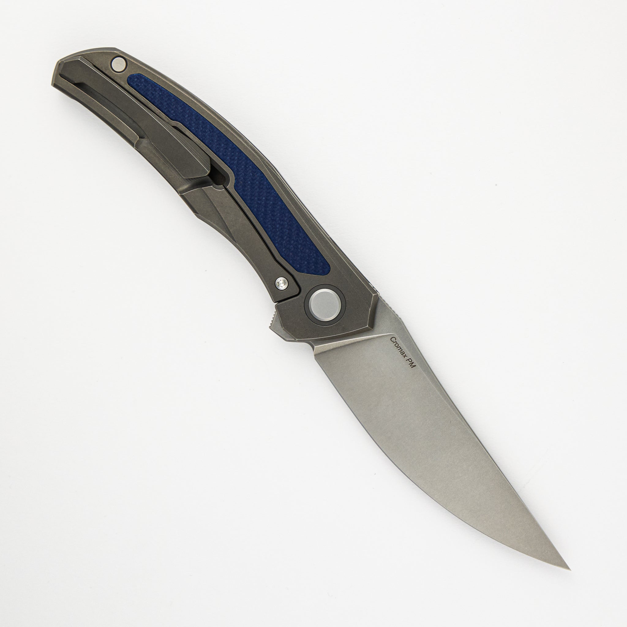 Ursus Quantum - Cromax PM Blade - Titanium Handle - Dark Blue G10 Inlay - MRBS