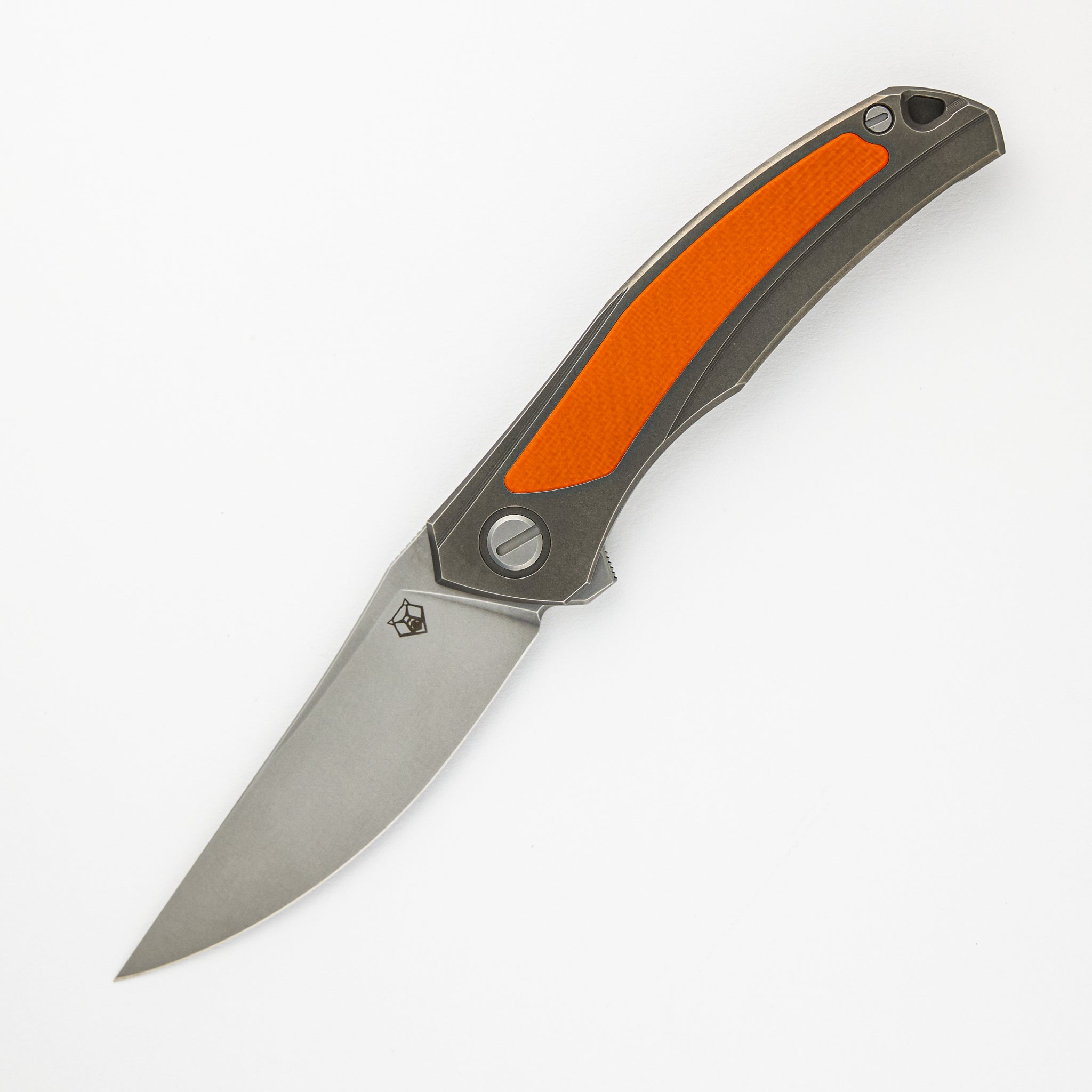 SHIROGOROV URSUS QUANTUM – CROMAX PM BLADE – TITANIUM HANDLE – ORANGE G10 INLAY – SRB