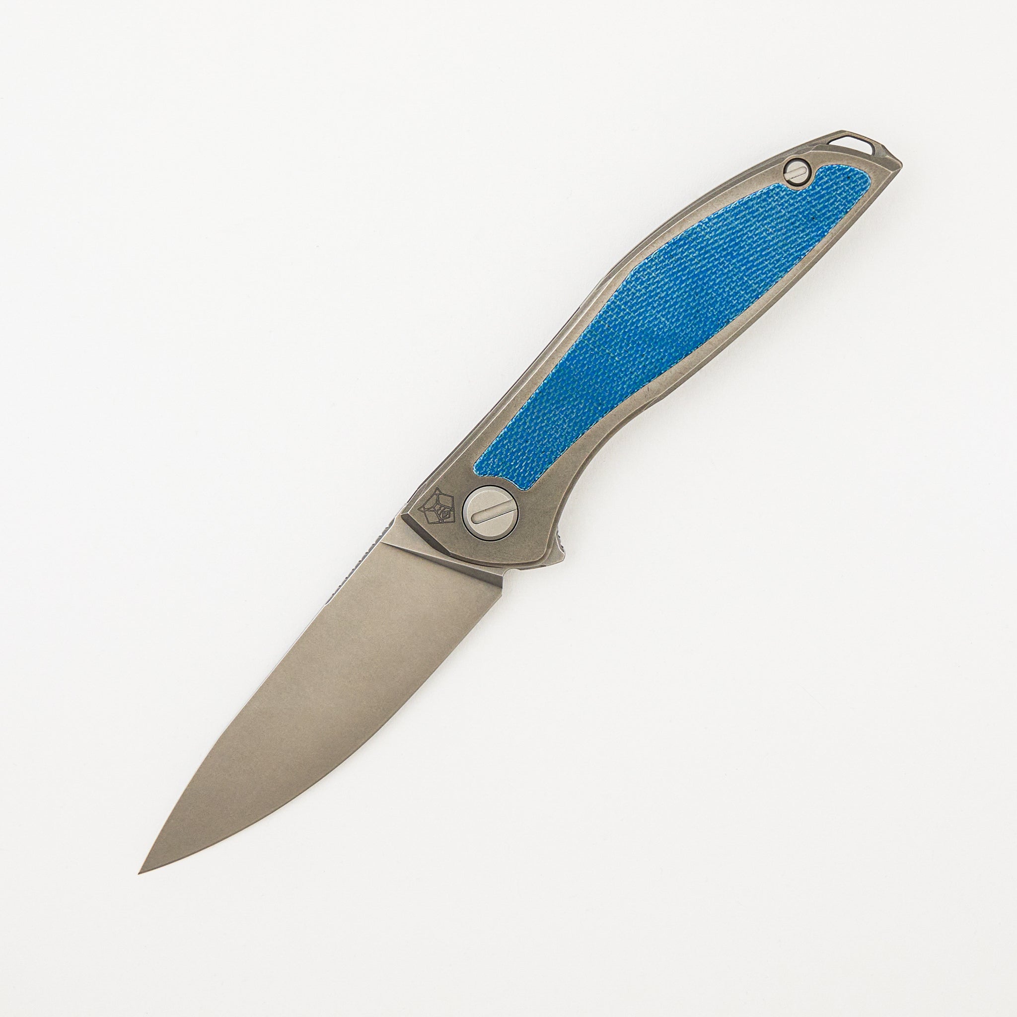 NeOn NL - Elmax Blade - Titanium/Blue Canvas Micarta Handle - MRBS