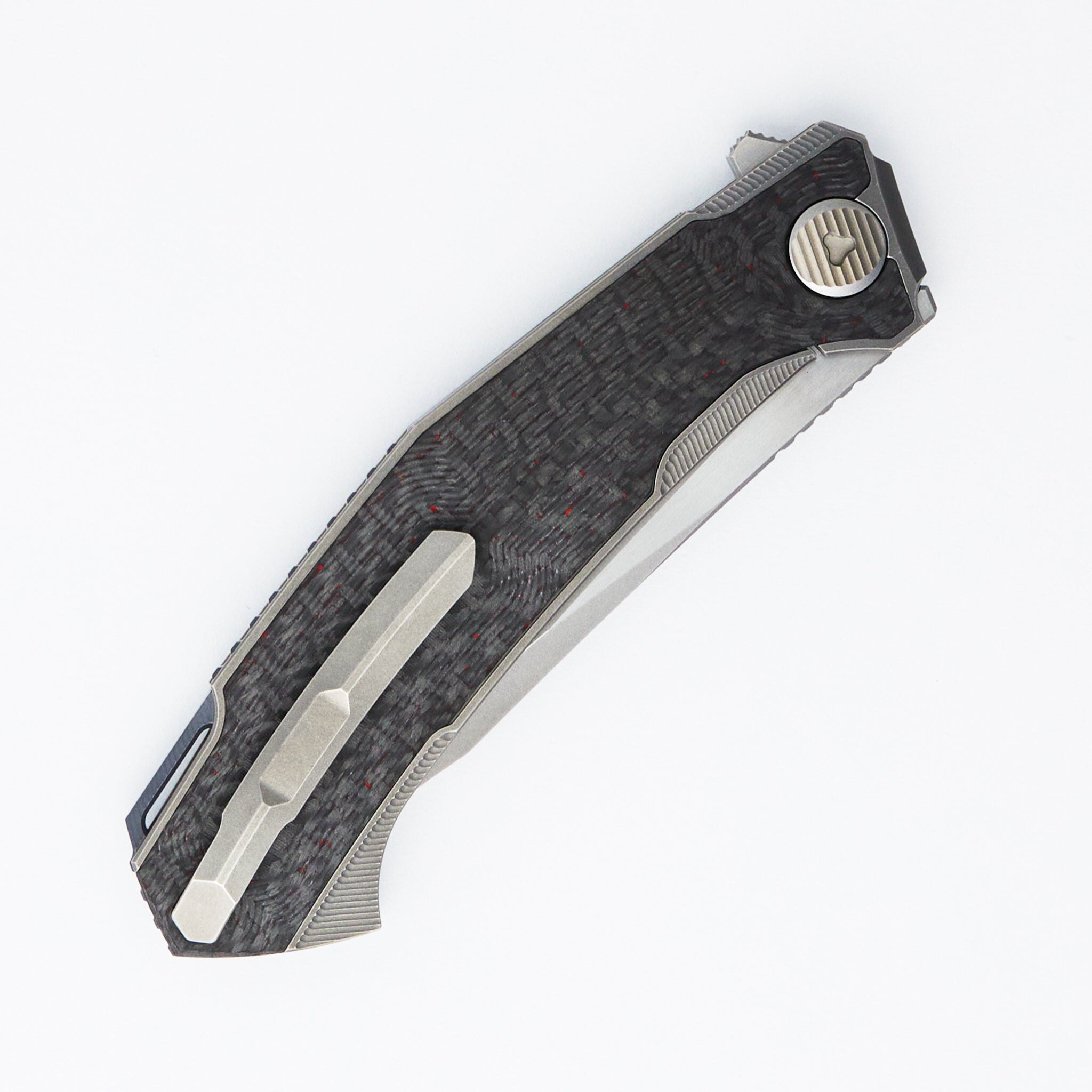 Pike - MagnaCut Blade - Titanium/Red Carbon Fiber - MRBS (Dmitry Sinkevich Design)