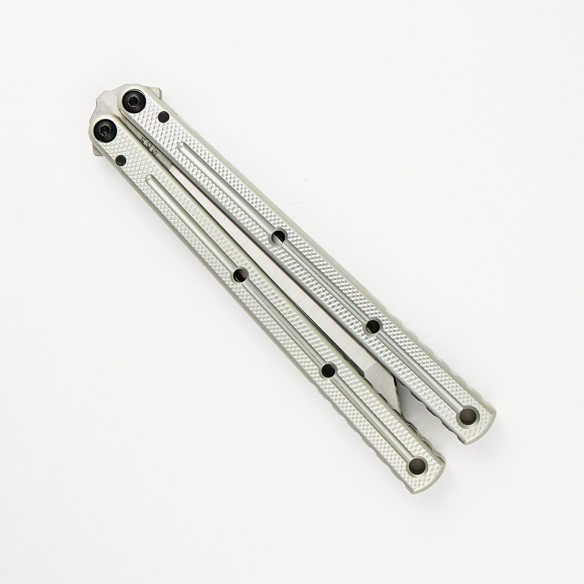 Krake Raken - Satin Tanto Blade - Silver Aluminum Handle - V3