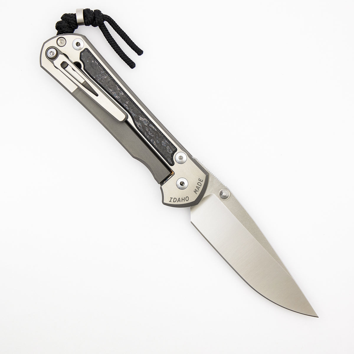 Large Sebenza 31 - Sako Exclusive TechnoCarbo Inlay - Polished Drop Point CPM MagnaCut Blade - MIM Clip - Silver Double Thumb Lugs - SRP Sako