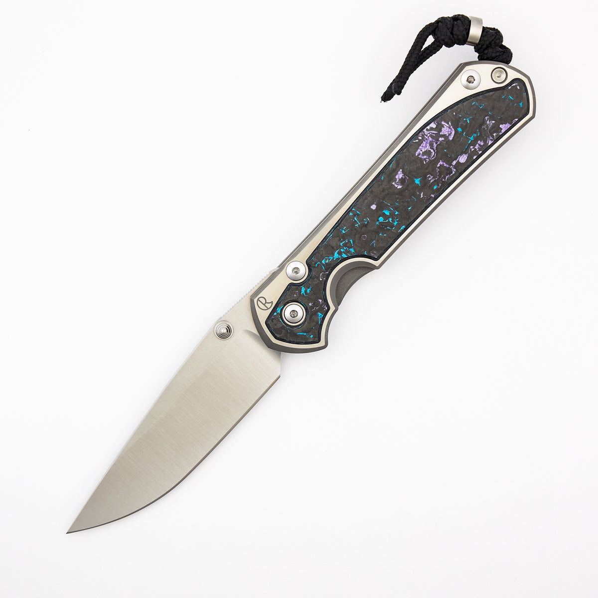 Large Sebenza 31 - Tamar Exclusive TechnoCarbo Inlay - Polished Drop Point CPM MagnaCut Blade - MIM Clip - Silver Double Thumb Lugs - SRP Tamar