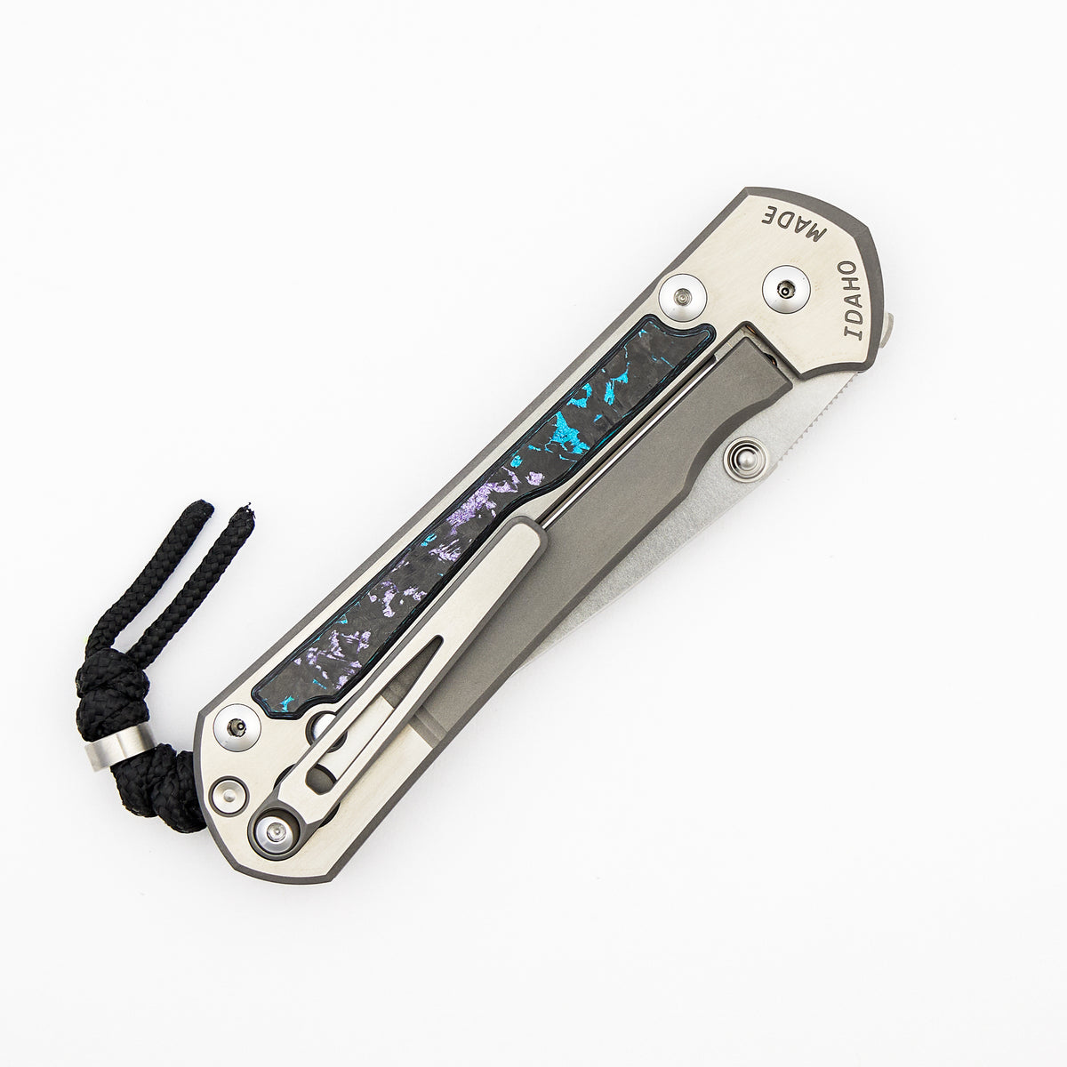 Large Sebenza 31 - Tamar Exclusive TechnoCarbo Inlay - Polished Drop Point CPM MagnaCut Blade - MIM Clip - Silver Double Thumb Lugs - SRP Tamar