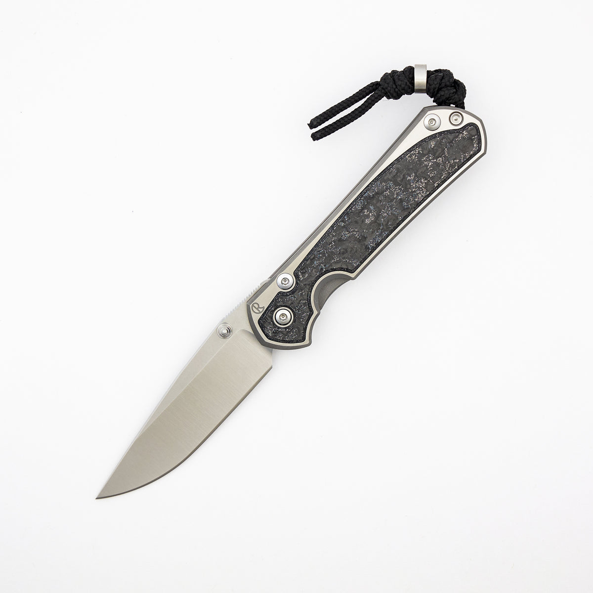 Small Sebenza 31 - Sako Exclusive TechnoCarbo Inlay - Polished Drop Point CPM MagnaCut Blade - MIM Clip - Silver Double Thumb Lugs - SRP Sako