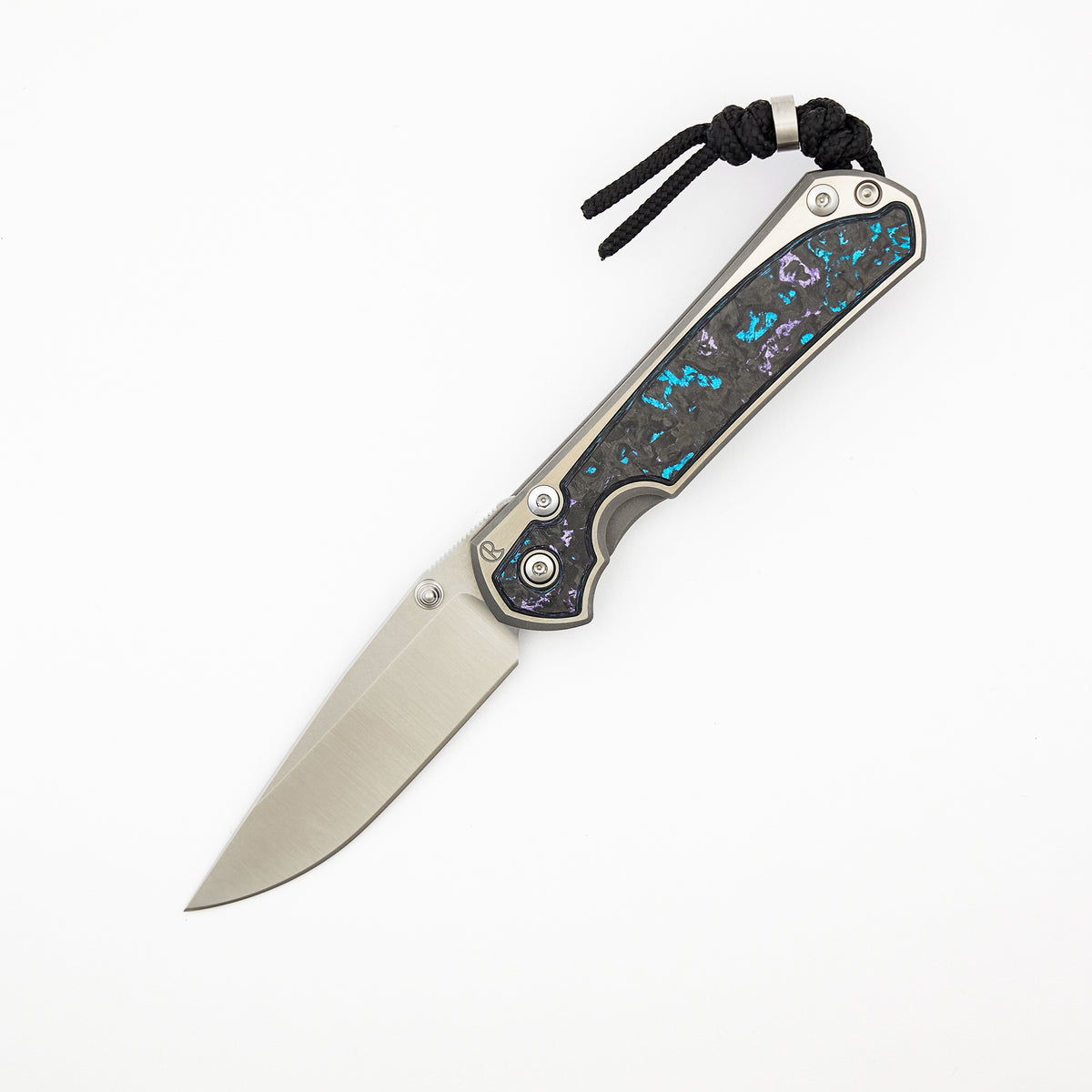 Small Sebenza 31 - Tamar Exclusive TechnoCarbo Inlay - Polished Drop Point CPM MagnaCut Blade - MIM Clip - Silver Double Thumb Lugs - SRP Tamar