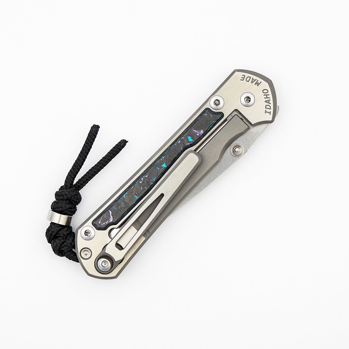 Small Sebenza 31 - Tamar Exclusive TechnoCarbo Inlay - Polished Drop Point CPM MagnaCut Blade - MIM Clip - Silver Double Thumb Lugs - SRP Tamar