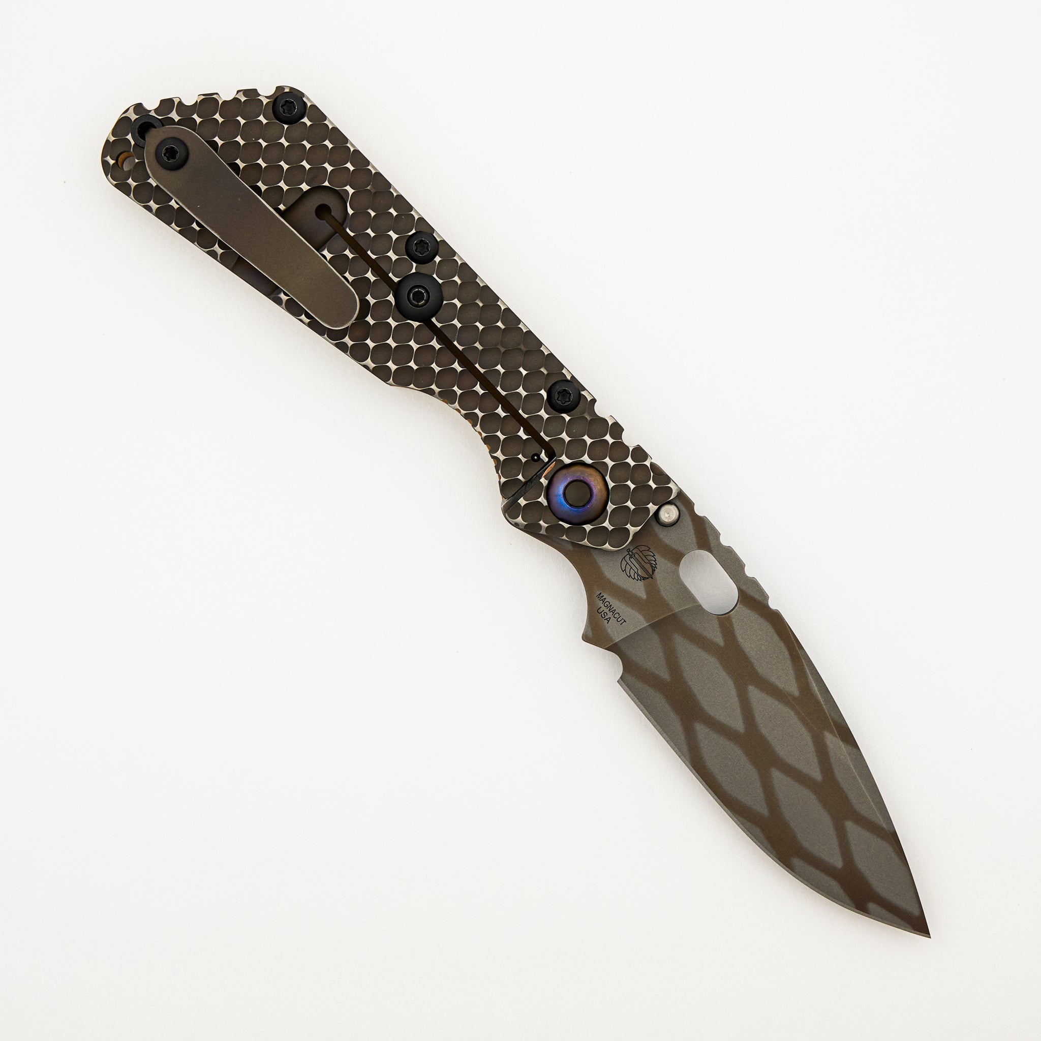 SMF DGG - Tan G10/Titanium Handle - Drop Point MagnaCut Blade