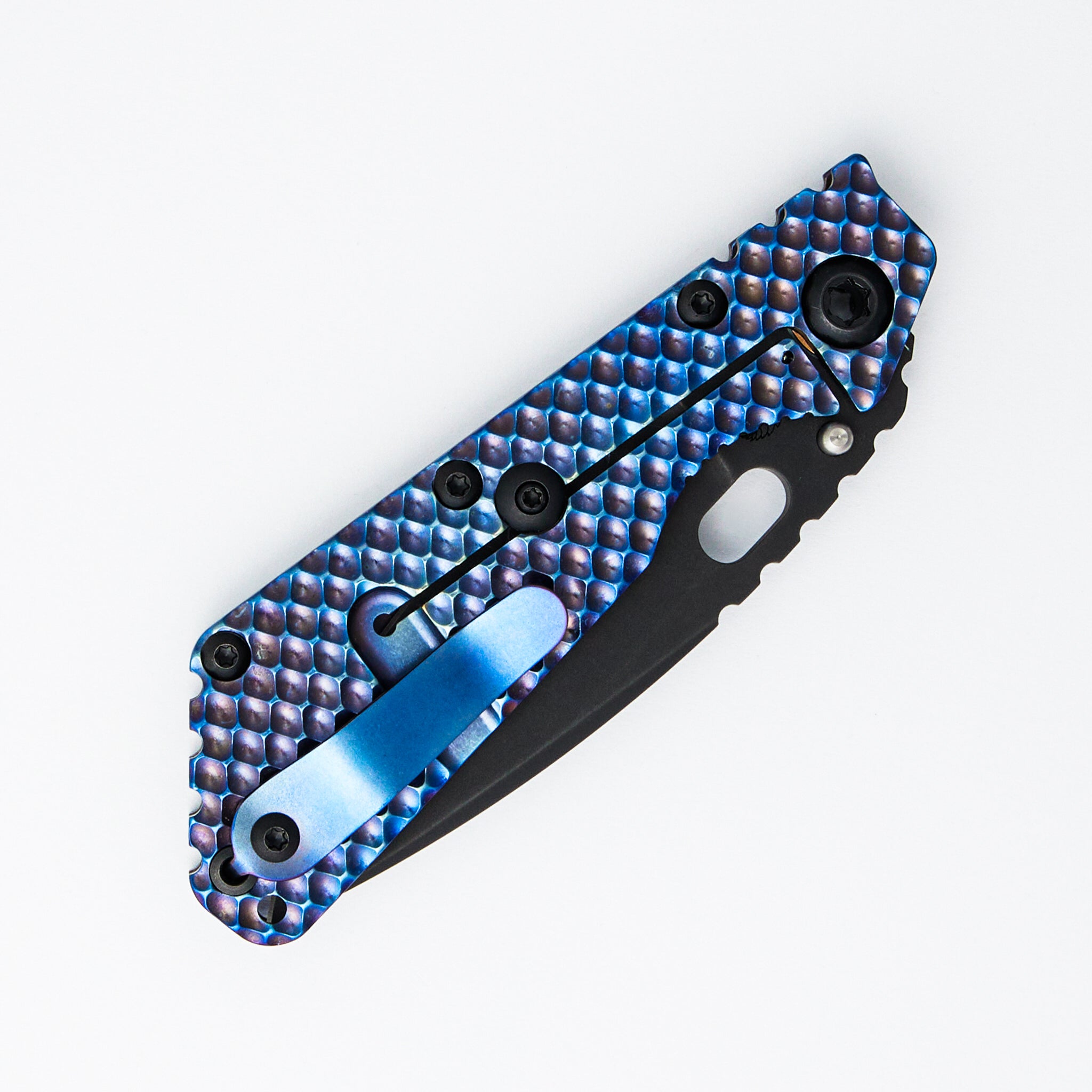 SMF DGG - Heat Colored Titanium Handle - Drop Point 20CV Blade