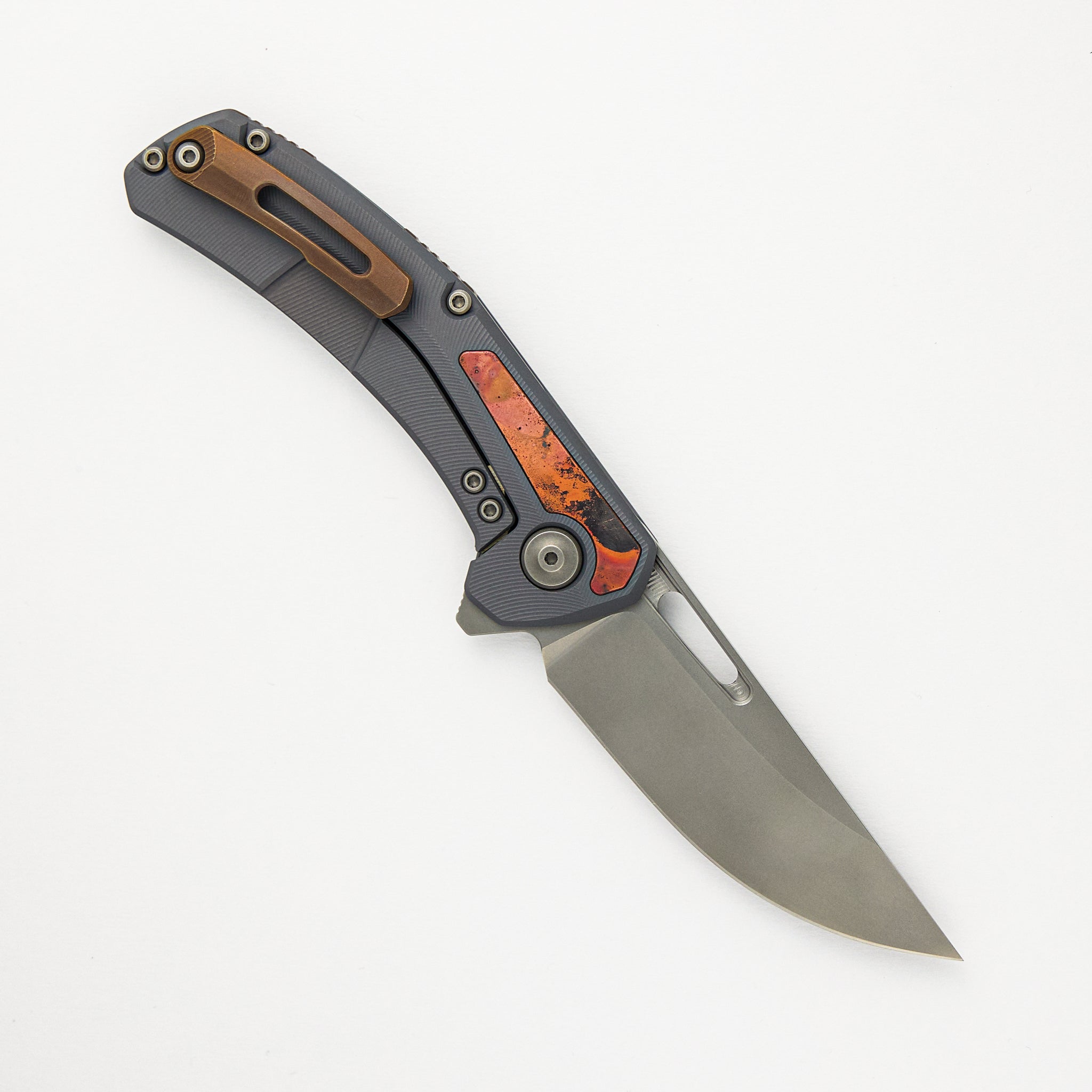 Archer - Titanium/Flamed Copper Textured Handle - MagnaCut Blade