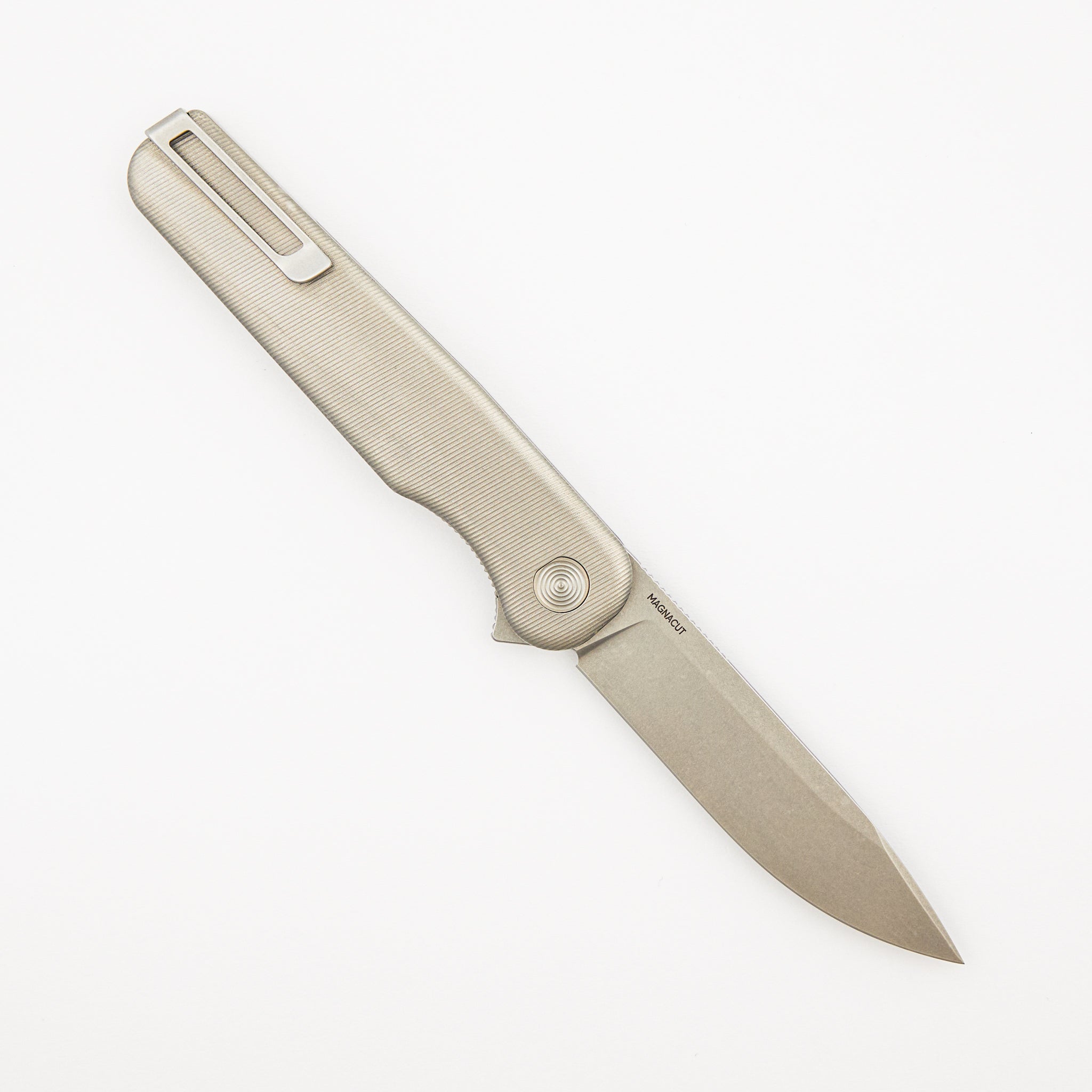 Rockwall Flipper - MagnaCut Blade - Titanium Handle - Silver Hardware