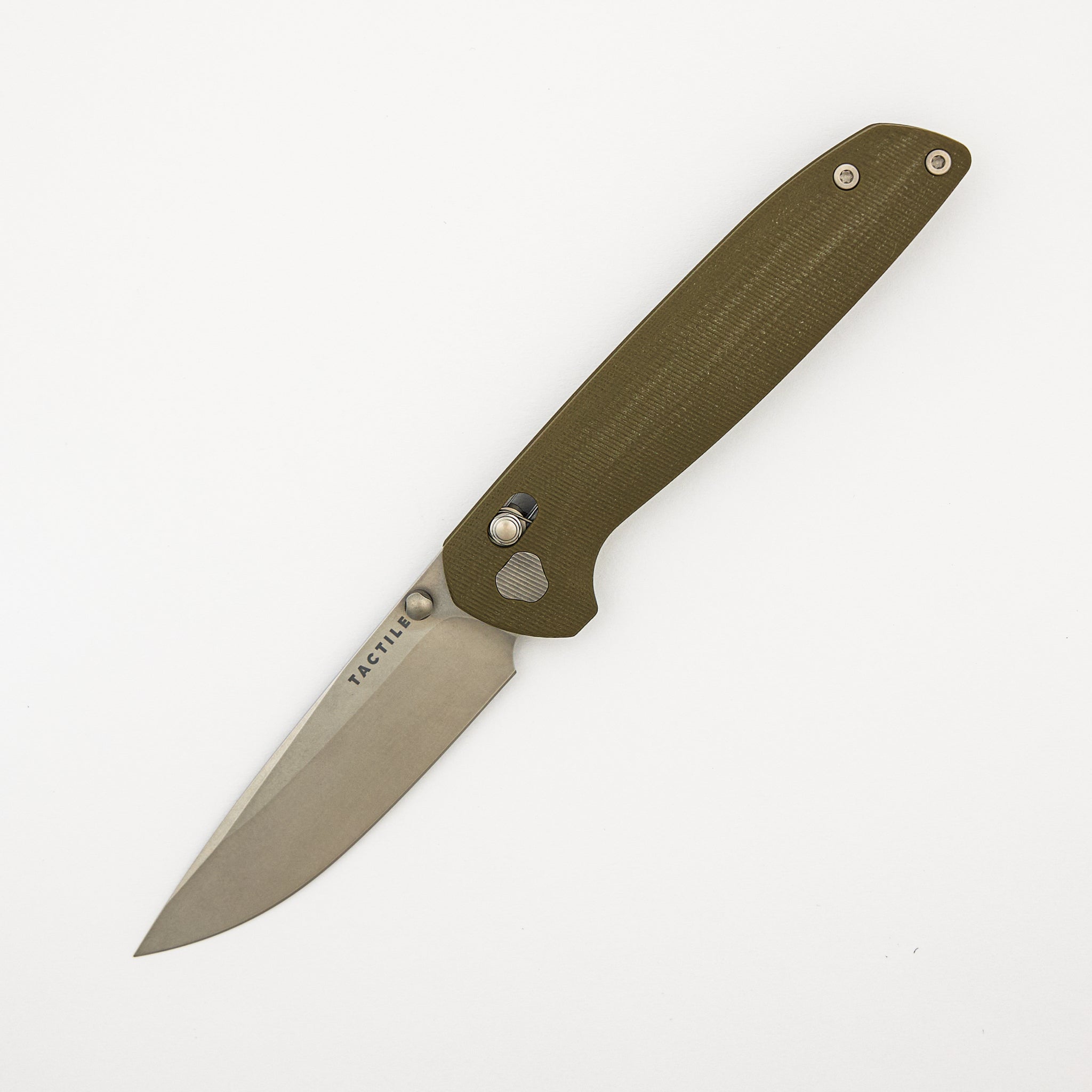 Maverick – Stonewash MagnaCut Blade – Green G10 Handle