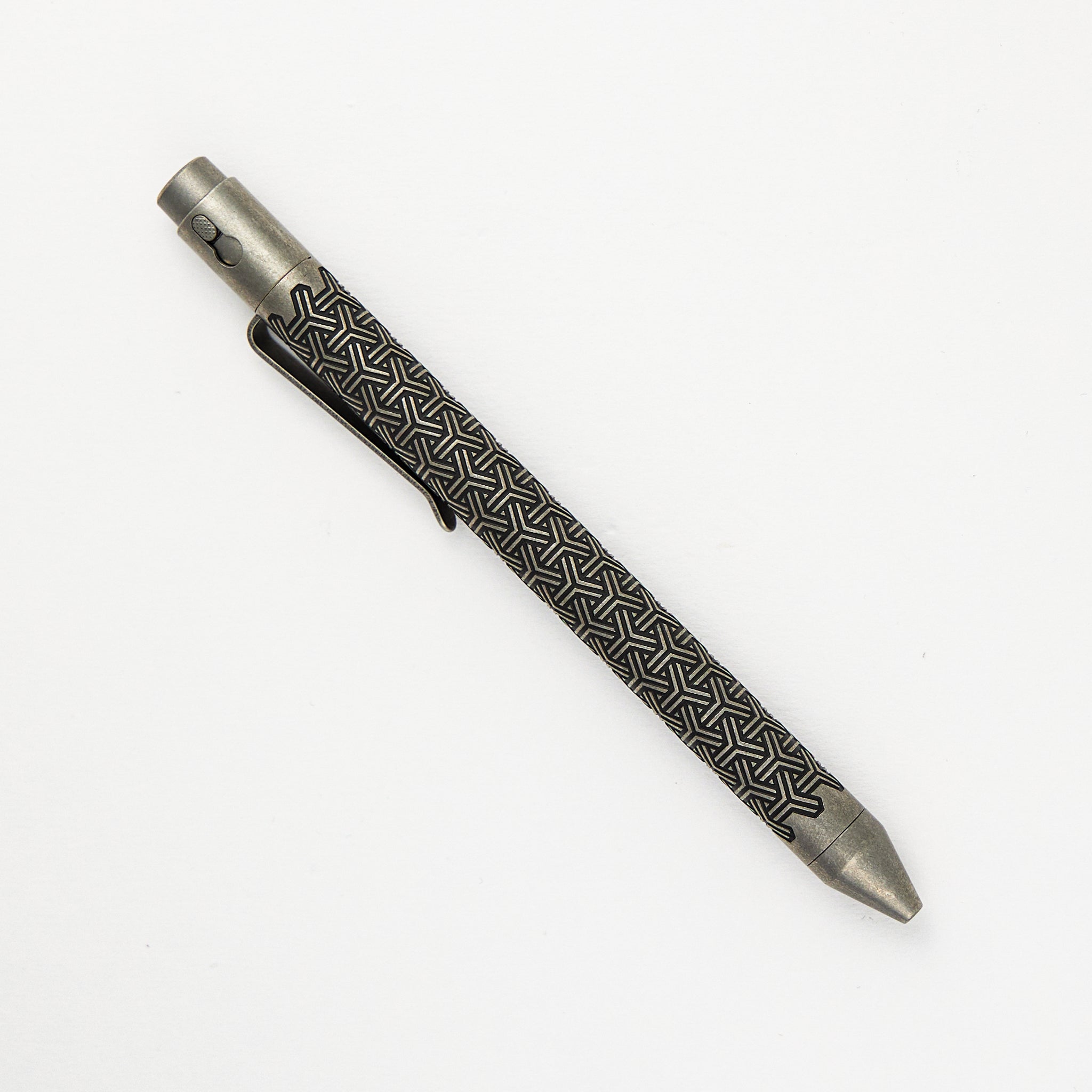 TiButton - Titanium G2 Full Size YKnott RH SL Blackened Tumbled Pen