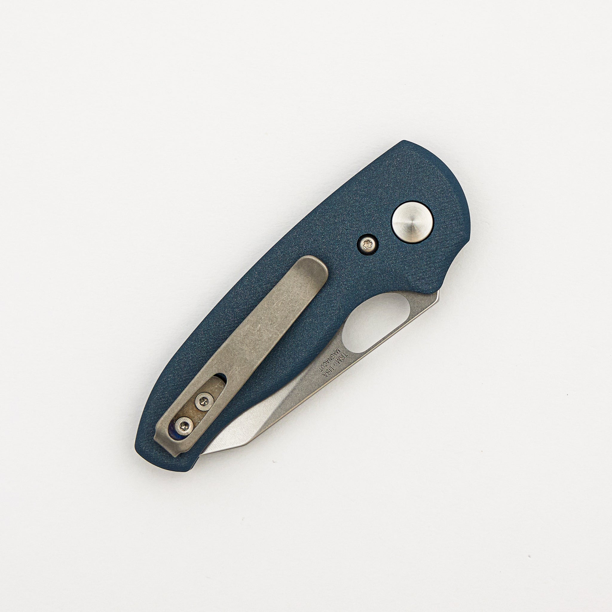 Holier Nerd Linerlock - Blue Cerakote Titanium 3D Handle - MagnaCut Blade