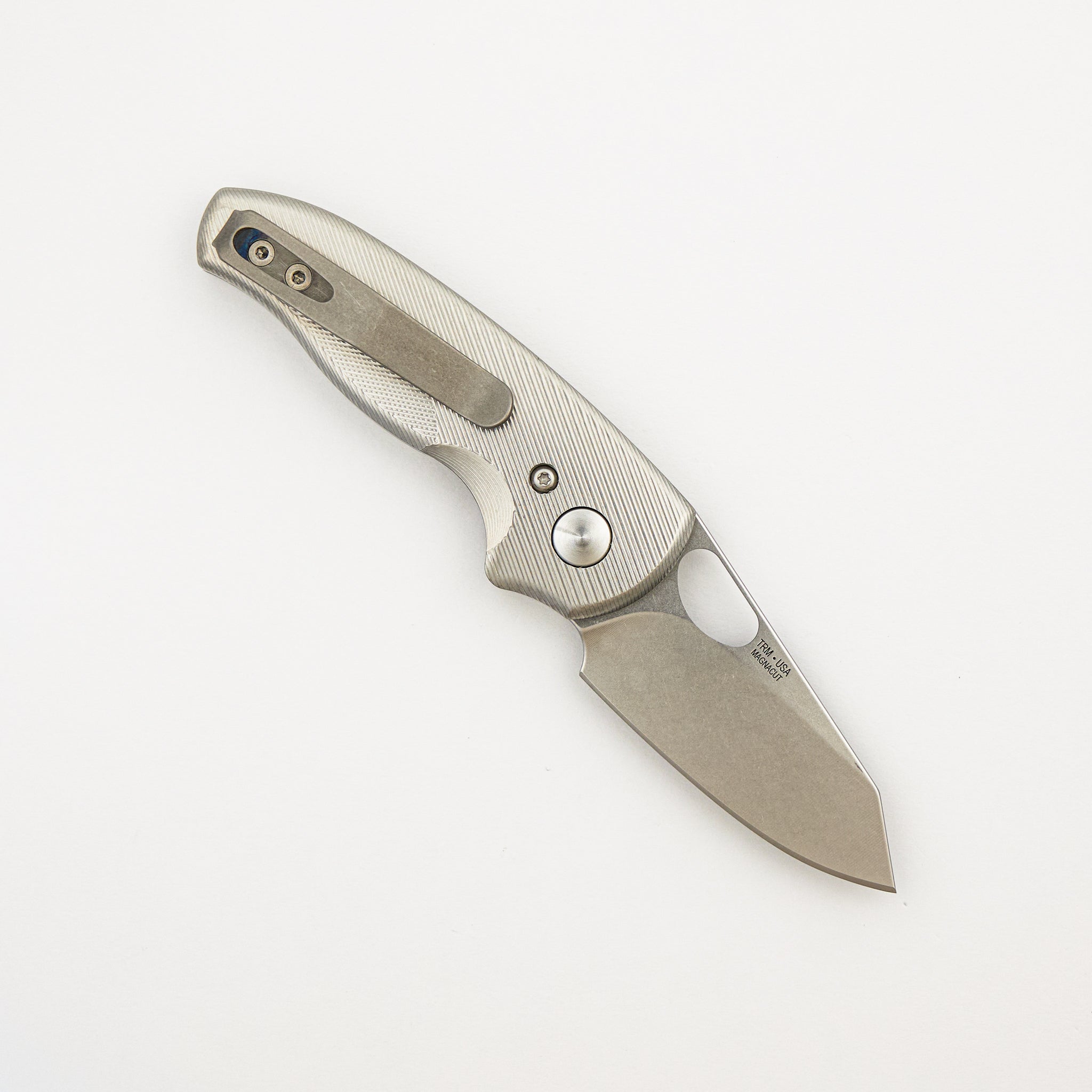 Holier Nerd Linerlock - Pinstripe Titanium 3D Handle - MagnaCut Blade