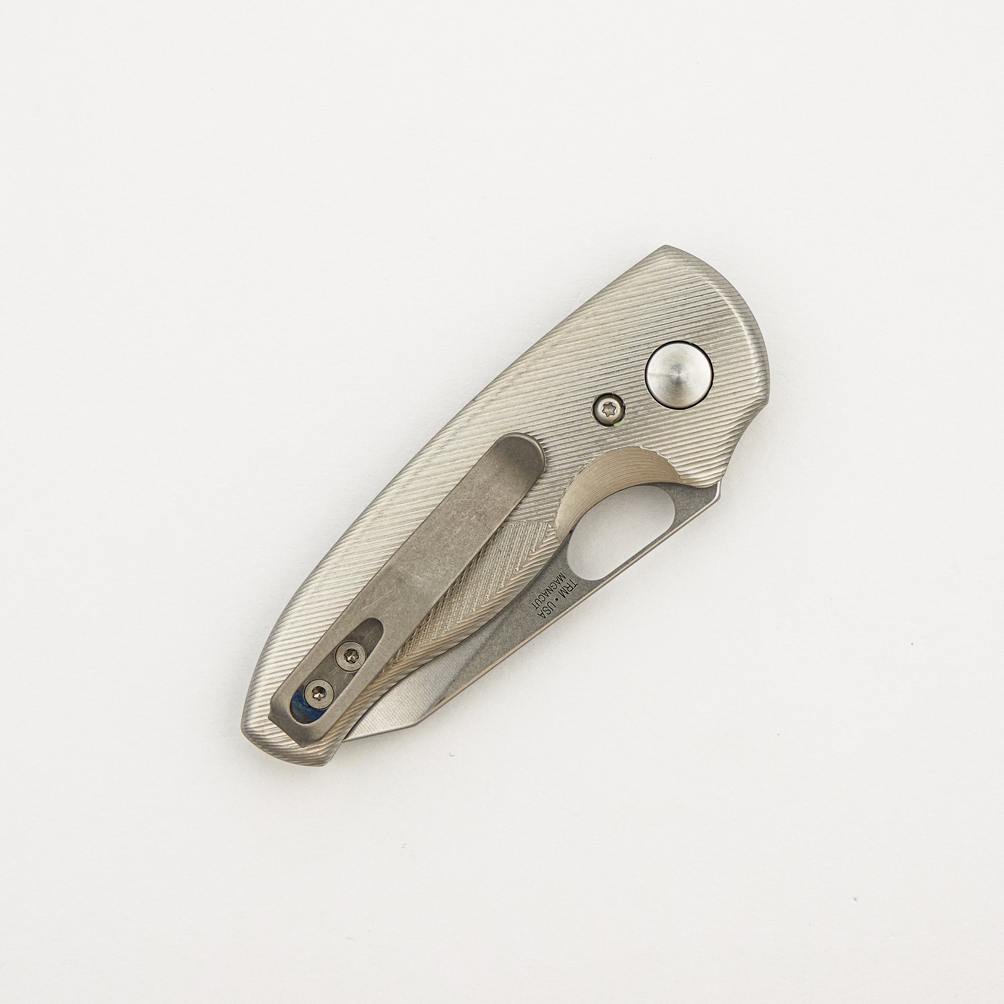 Holier Nerd Linerlock - Pinstripe Titanium 3D Handle - MagnaCut Blade